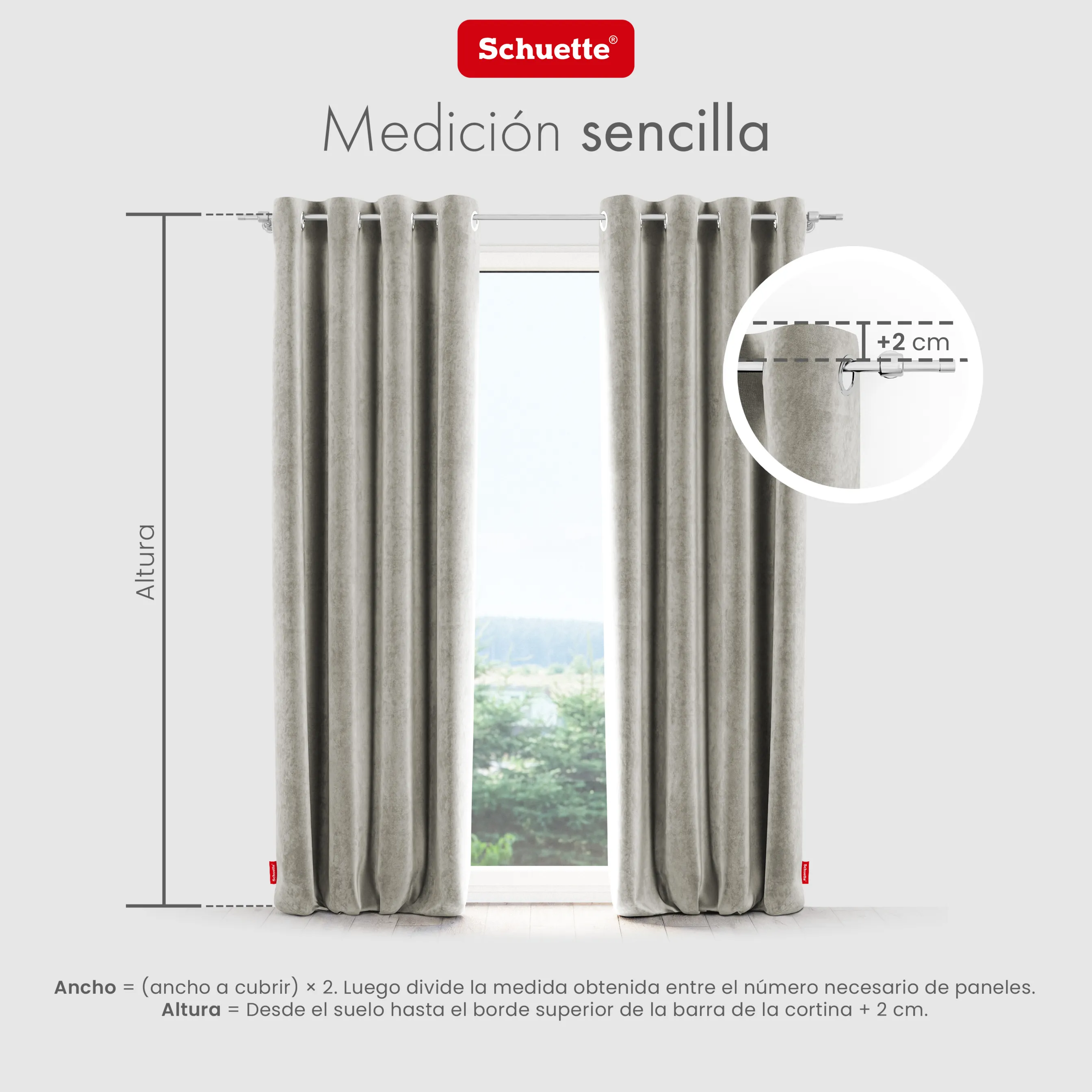 Schuette® Verdunkelungs-Vorhang Gardine mit Ösen nach Maß ● Millenium Velvet Kollektion: Grey Goose (Beige) ● 1 Stück ● Knitterfrei Pflegeleicht Thermo Blickdicht & stark Abdunkelnd