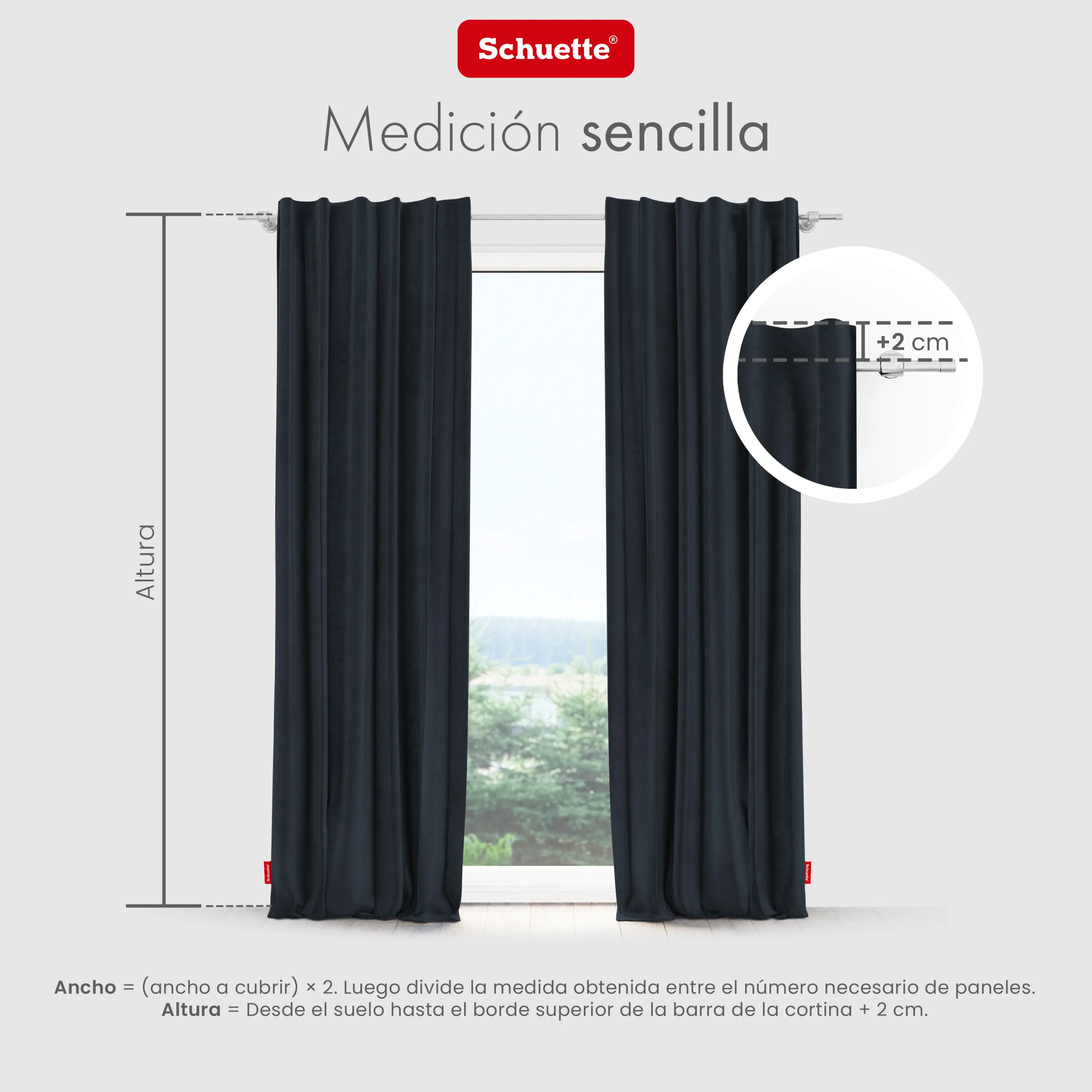 Schuette® Verdunkelungs-Vorhang Gardine mit Tunnelband nach Maß ● Millenium Velvet Kollektion: Anchor (Blau) ● 1 Stück ● Knitterfrei Pflegeleicht Thermo Blickdicht & stark Abdunkelnd