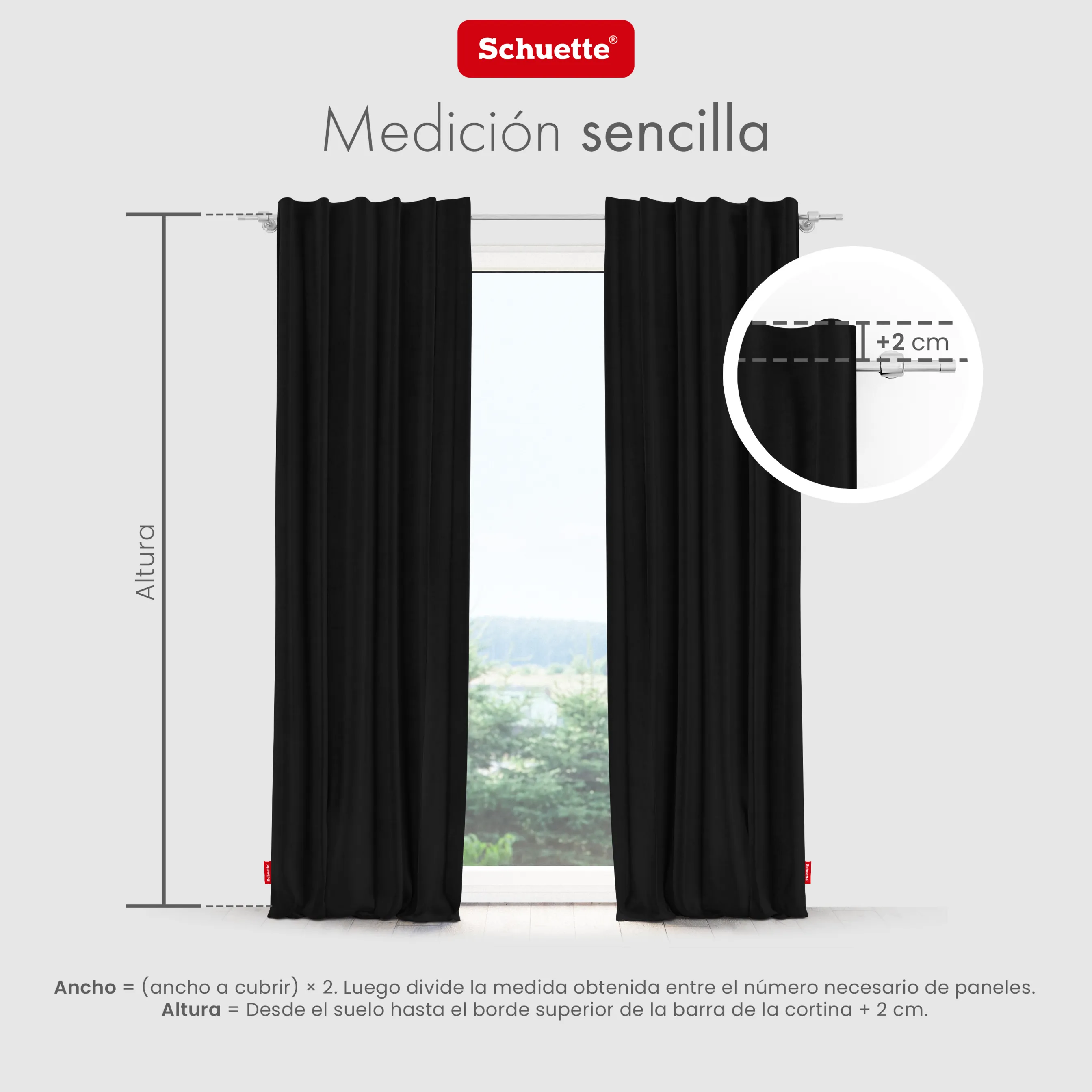 Schuette® Verdunkelungs-Vorhang Gardine mit Tunnelband nach Maß ● Millenium Velvet Kollektion: Black Swan (Schwarz) ● 1 Stück ● Knitterfrei Pflegeleicht Thermo Blickdicht & stark Abdunkelnd