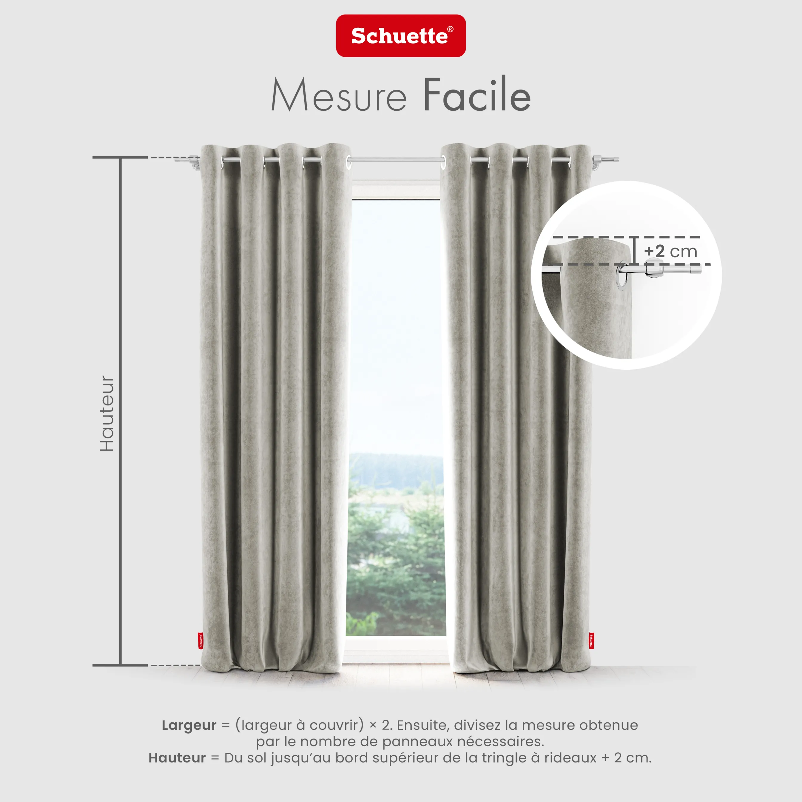 Schuette® Verdunkelungs-Vorhang Gardine mit Ösen nach Maß ● Millenium Velvet Kollektion: Grey Goose (Beige) ● 1 Stück ● Knitterfrei Pflegeleicht Thermo Blickdicht & stark Abdunkelnd