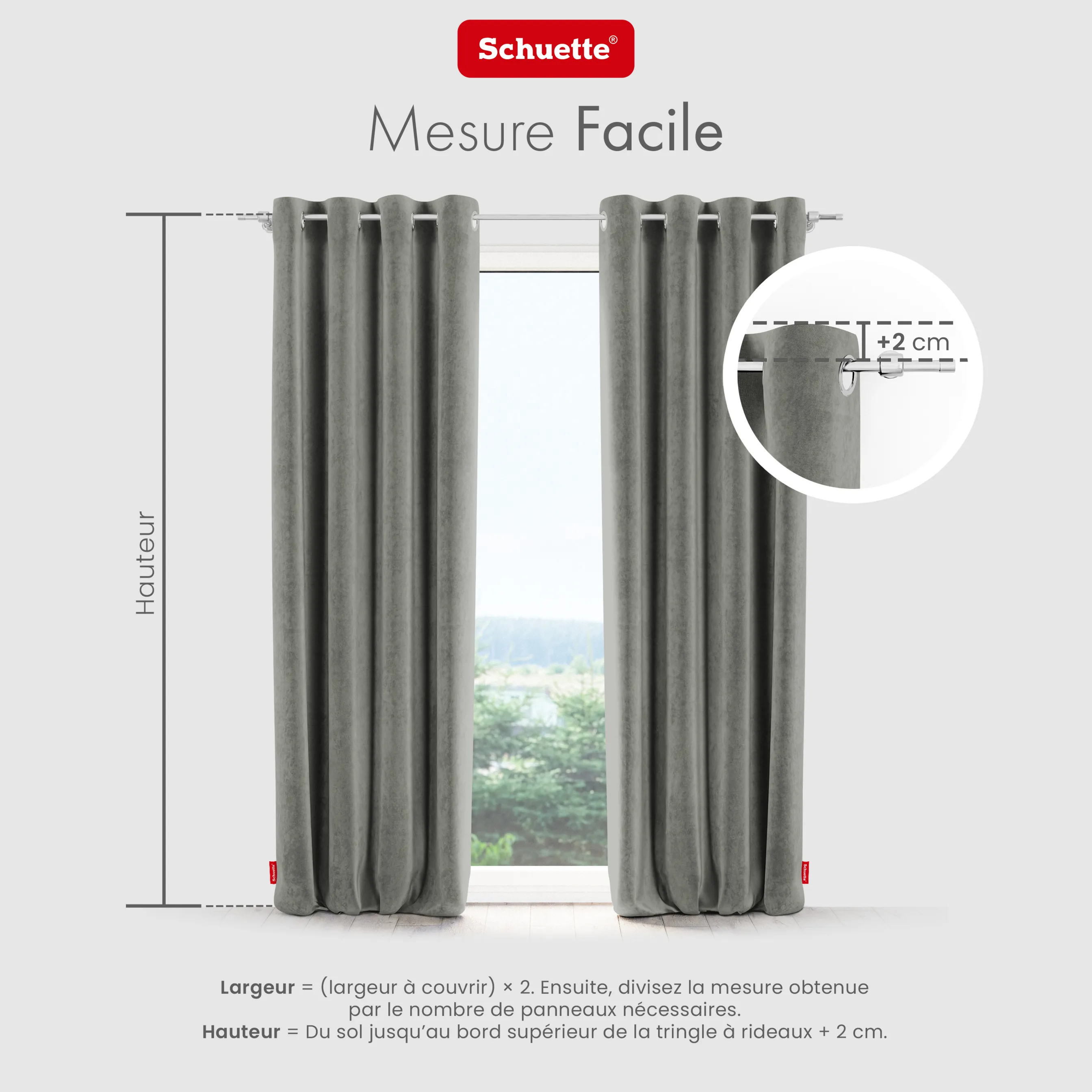 Schuette® Verdunkelungs-Vorhang Gardine mit Ösen nach Maß ● Millenium Velvet Kollektion: Umber Gray (Grau) ● 1 Stück ● Knitterfrei Pflegeleicht Thermo Blickdicht & stark Abdunkelnd