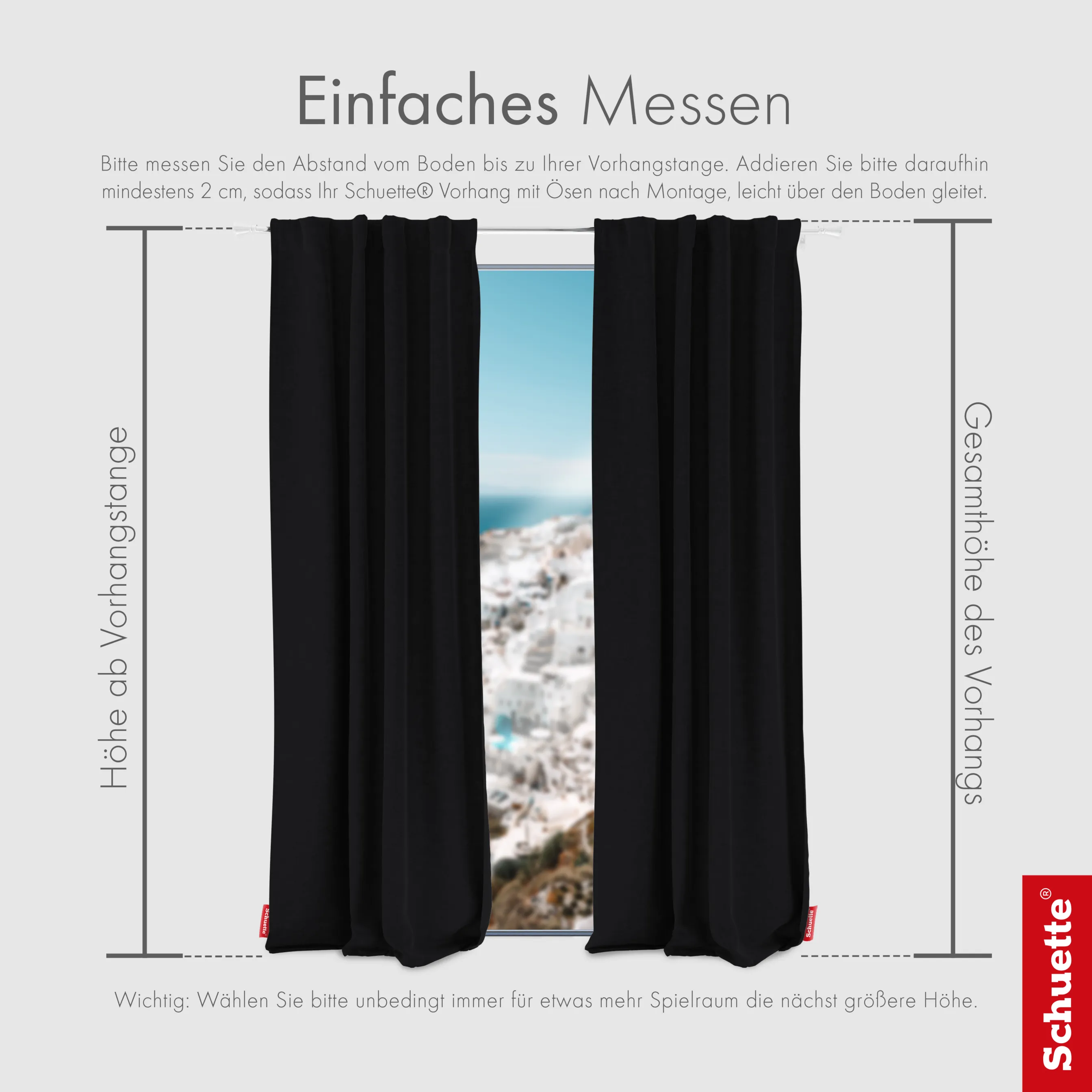 Schuette® Verdunkelungs-Vorhang Gardine mit Tunnelband nach Maß ● Millenium Velvet Kollektion: Black Swan (Schwarz) ● 1 Stück ● Knitterfrei Pflegeleicht Thermo Blickdicht & stark Abdunkelnd