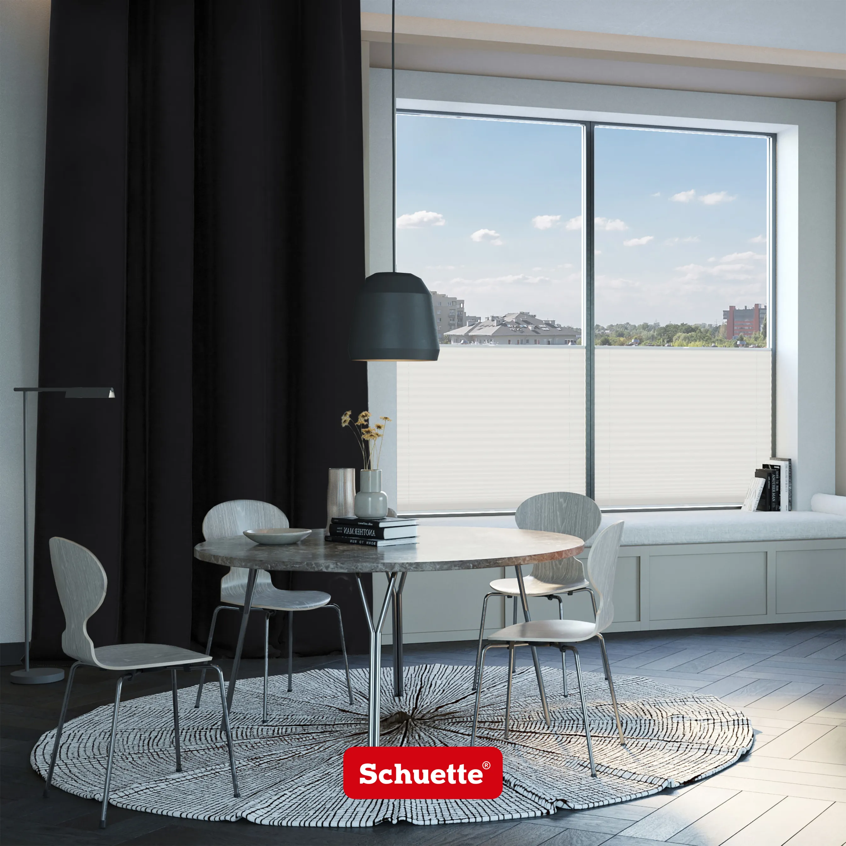 Schuette® Verdunkelungs-Vorhang Gardine mit Tunnelband nach Maß ● Millenium Velvet Kollektion: Black Swan (Schwarz) ● 1 Stück ● Knitterfrei Pflegeleicht Thermo Blickdicht & stark Abdunkelnd