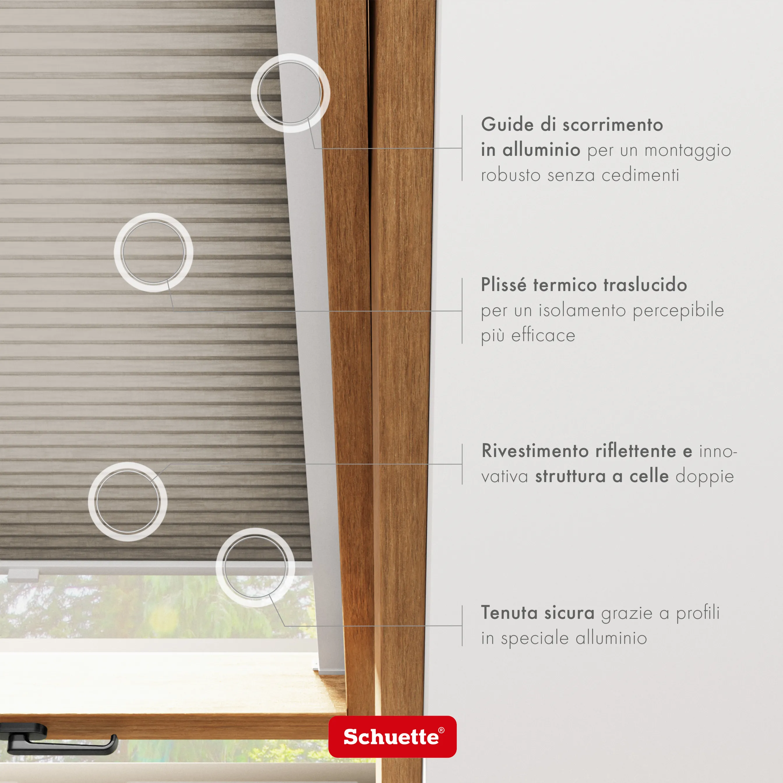 Schuette® Dachfenster Wabenplissee nach Maß • Thermo x Honey Kollektion: Truffle Dust (Taupe) • Profilfarbe: Braun