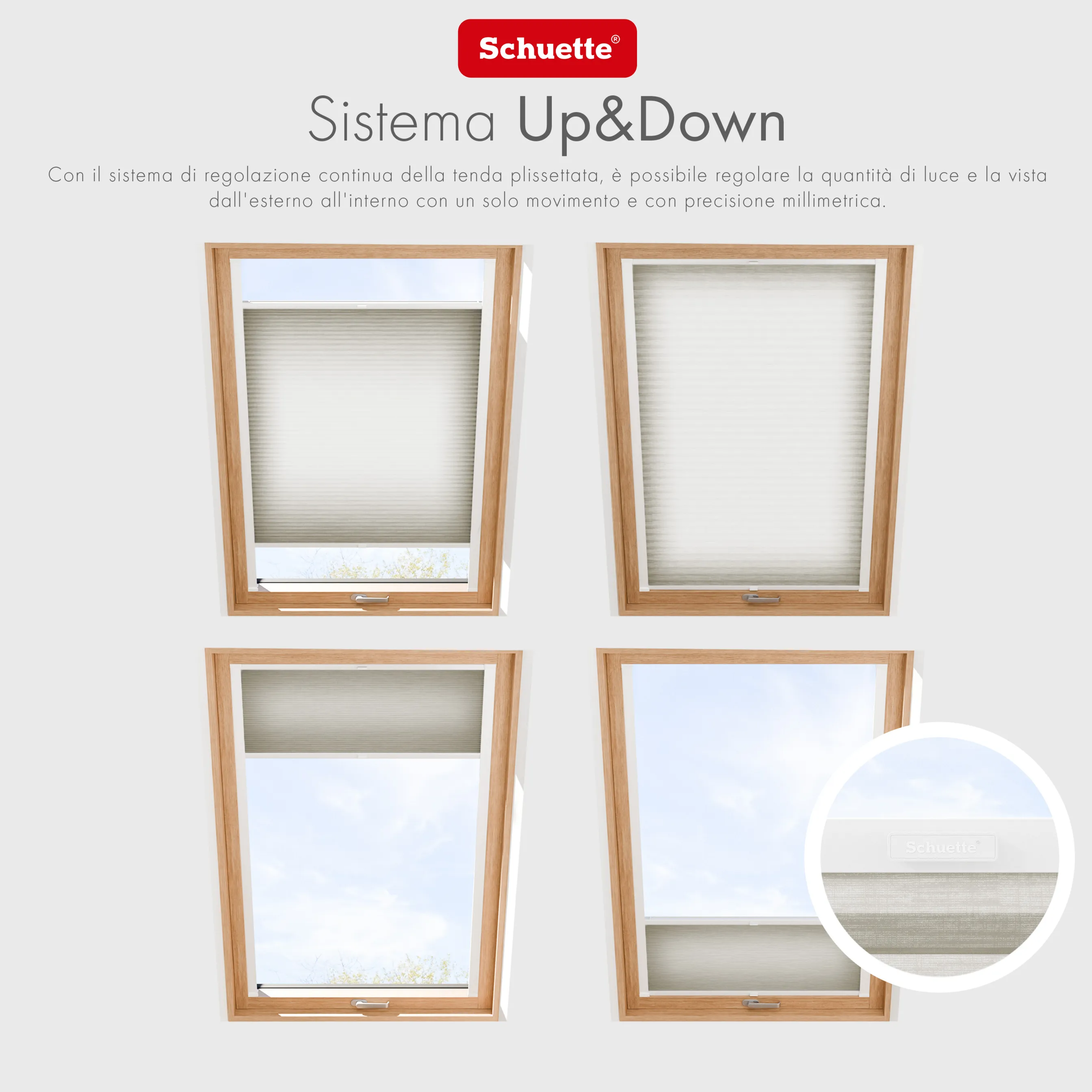 Schuette® Dachfenster Wabenplissee nach Maß • Thermo x Honey Kollektion: Chia Later! (Grau) • Profilfarbe: Walnuss