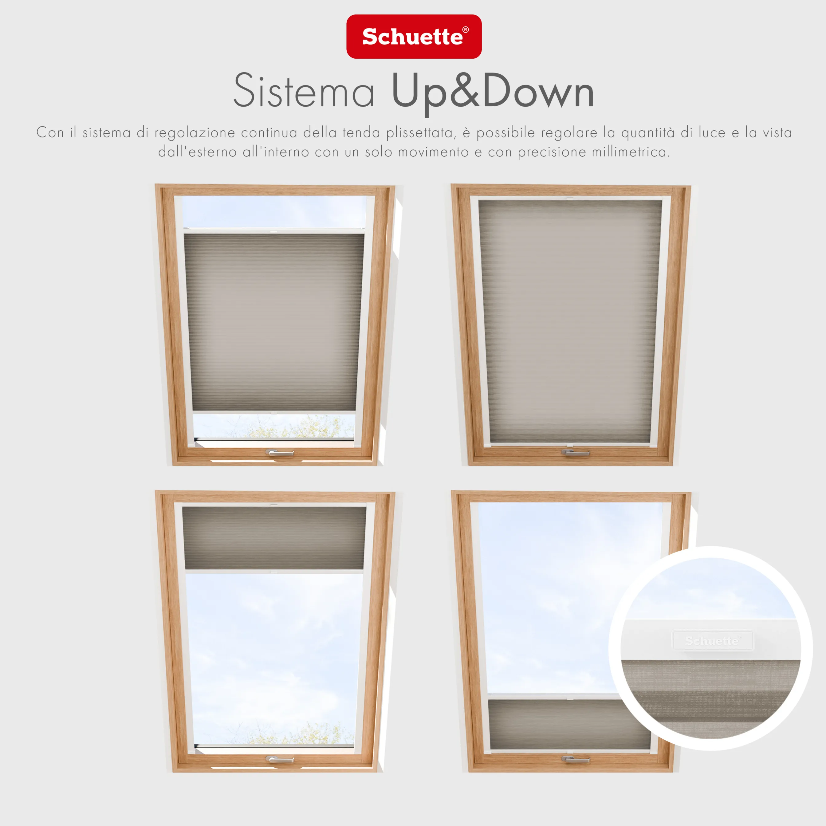 Schuette® Dachfenster Wabenplissee nach Maß • Thermo x Honey Kollektion: Truffle Dust (Taupe) • Profilfarbe: Braun