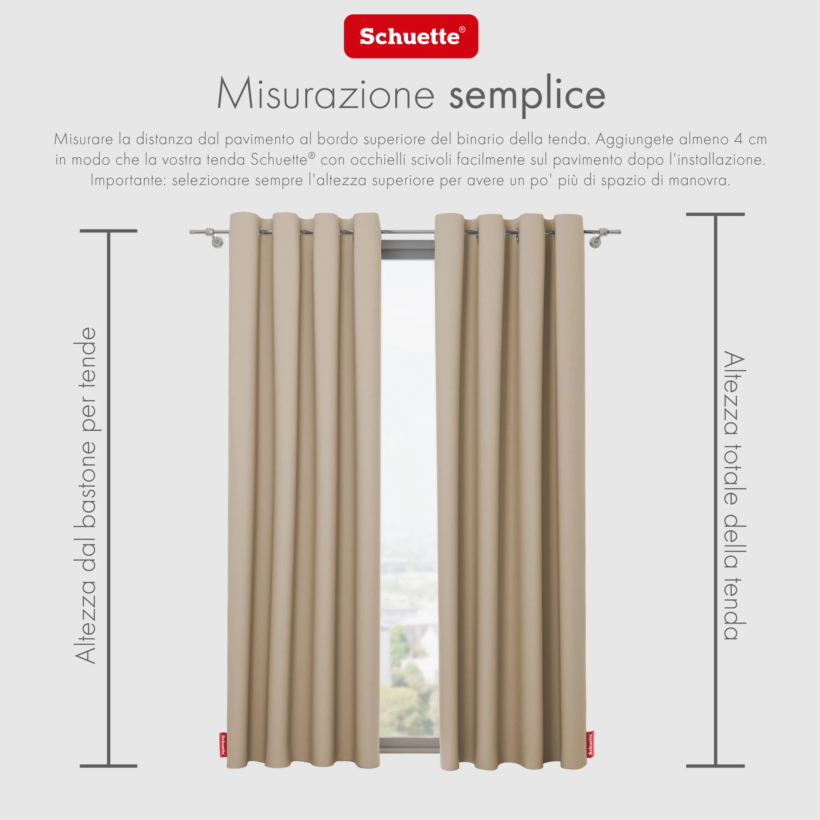 Schuette® Verdunkelungs-Vorhang Gardine mit Tunnelband nach Maß ● Century Black Kollektion: Safari Trail (Beige) ● 1 Stück ● Knitterfrei Pflegeleicht Thermo Blickdicht & stark Abdunkelnd