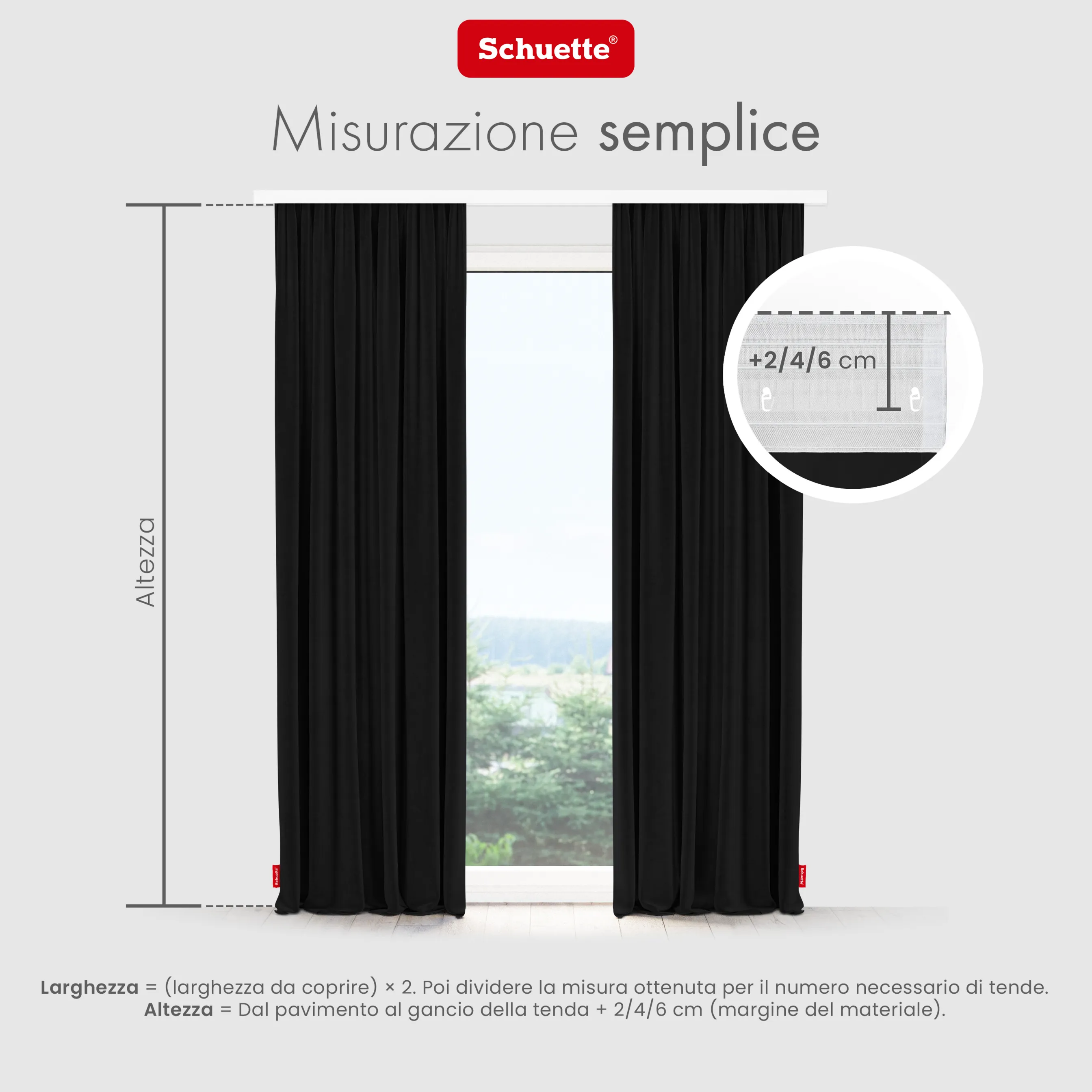 Schuette® Verdunkelungs-Vorhang Gardine mit Tunnelband nach Maß ● Millenium Velvet Kollektion: Black Swan (Schwarz) ● 1 Stück ● Knitterfrei Pflegeleicht Thermo Blickdicht & stark Abdunkelnd