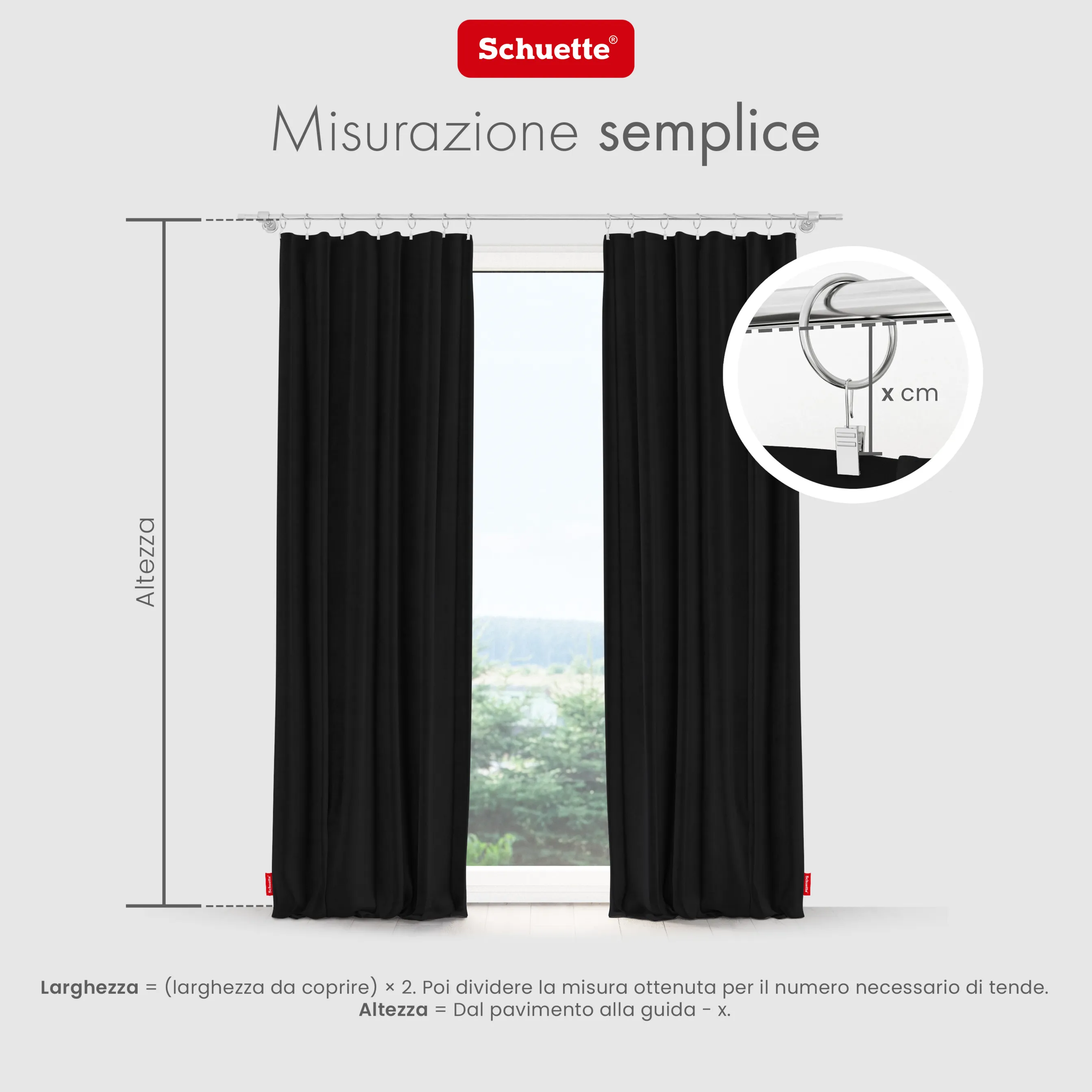 Schuette® Verdunkelungs-Vorhang Gardine mit Tunnelband nach Maß ● Millenium Velvet Kollektion: Black Swan (Schwarz) ● 1 Stück ● Knitterfrei Pflegeleicht Thermo Blickdicht & stark Abdunkelnd