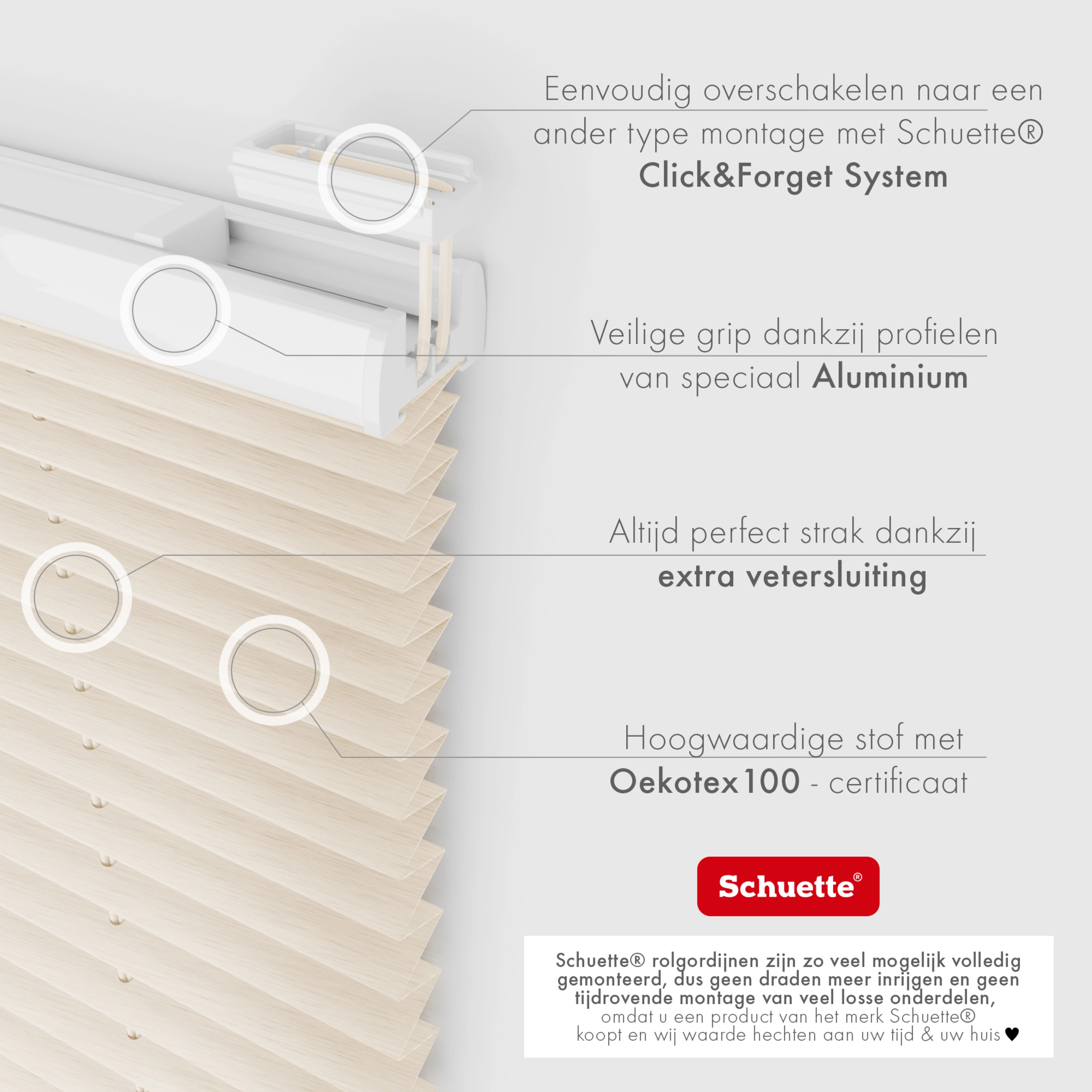 Schuette® Dachfenster Plissee nach Maß • Dolomite Kollektion: Wet Stand (Beige) • Profilfarbe: Weiß