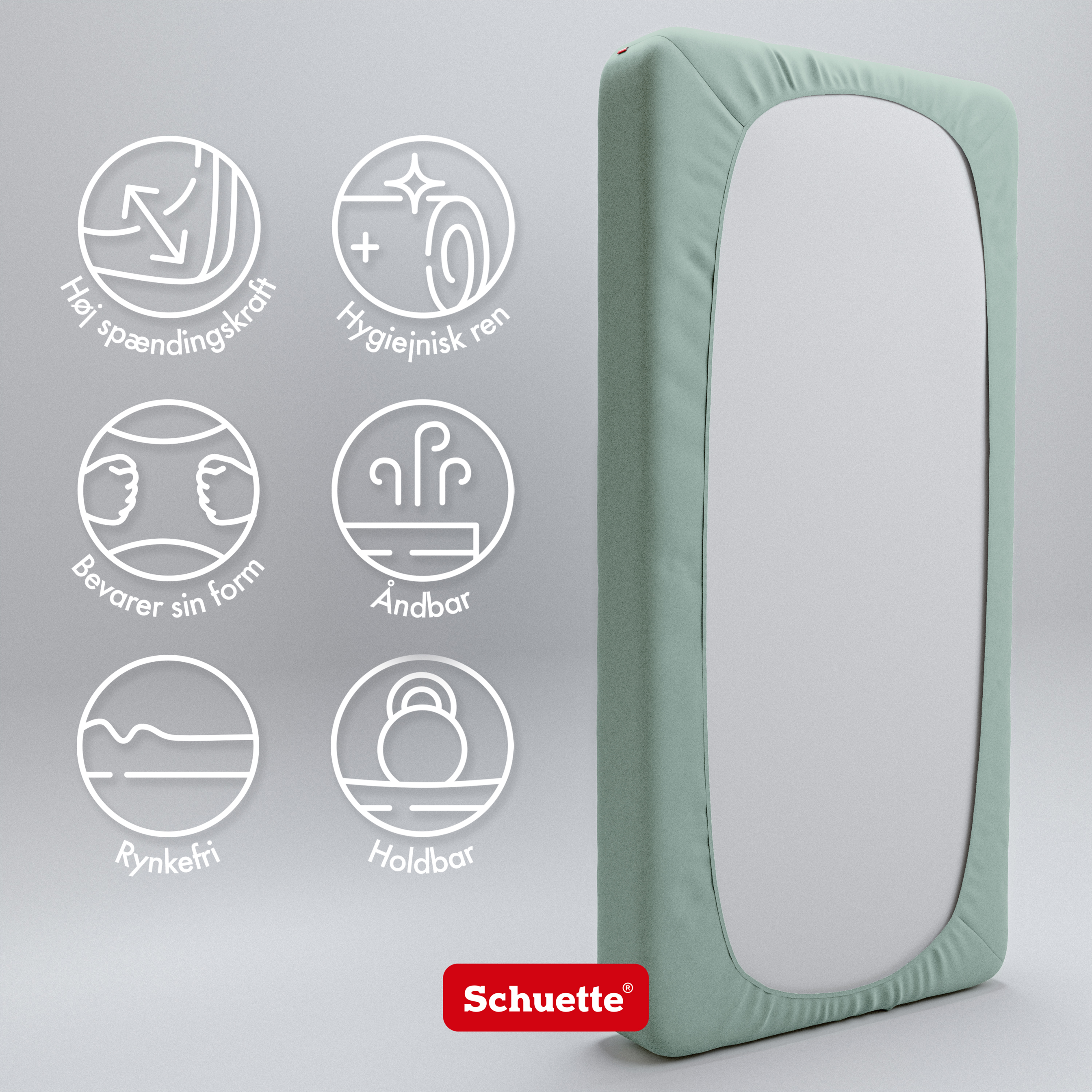 Schuette® Topper Spannbettlaken • 120 x 200 • Wow! Kollektion: Élysées Macarons (Grüngrau) • 100% Superfluff Baumwolle, Blickdicht, Faltenfrei • mit Rundumgummi • Matratzenhöhe bis 10 cm