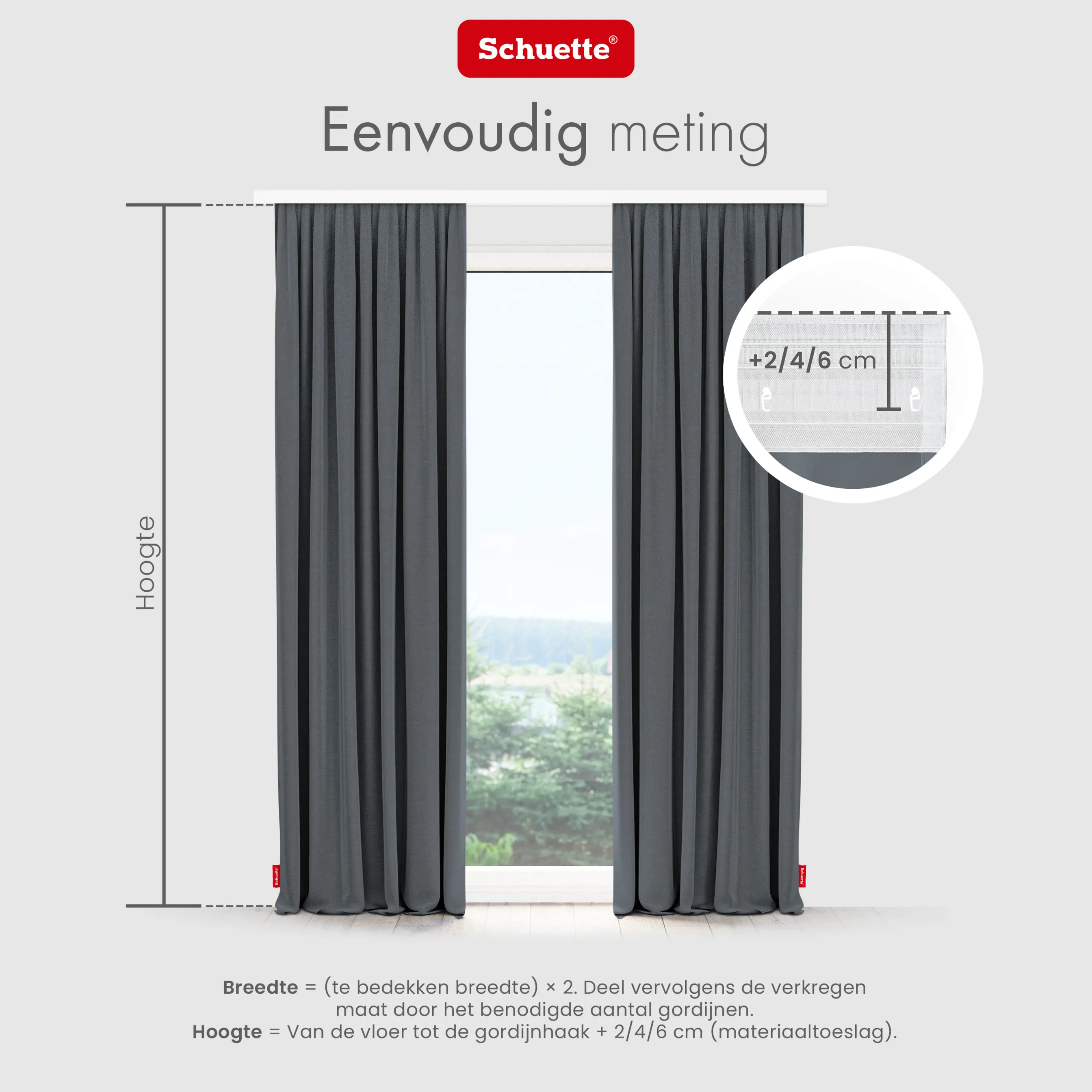 Schuette® Verdunkelungs-Vorhang Gardine mit Tunnelband nach Maß ● Century Black Kollektion: Shadow Touch (Grau) ● 1 Stück ● Knitterfrei Pflegeleicht Thermo Blickdicht & stark Abdunkelnd