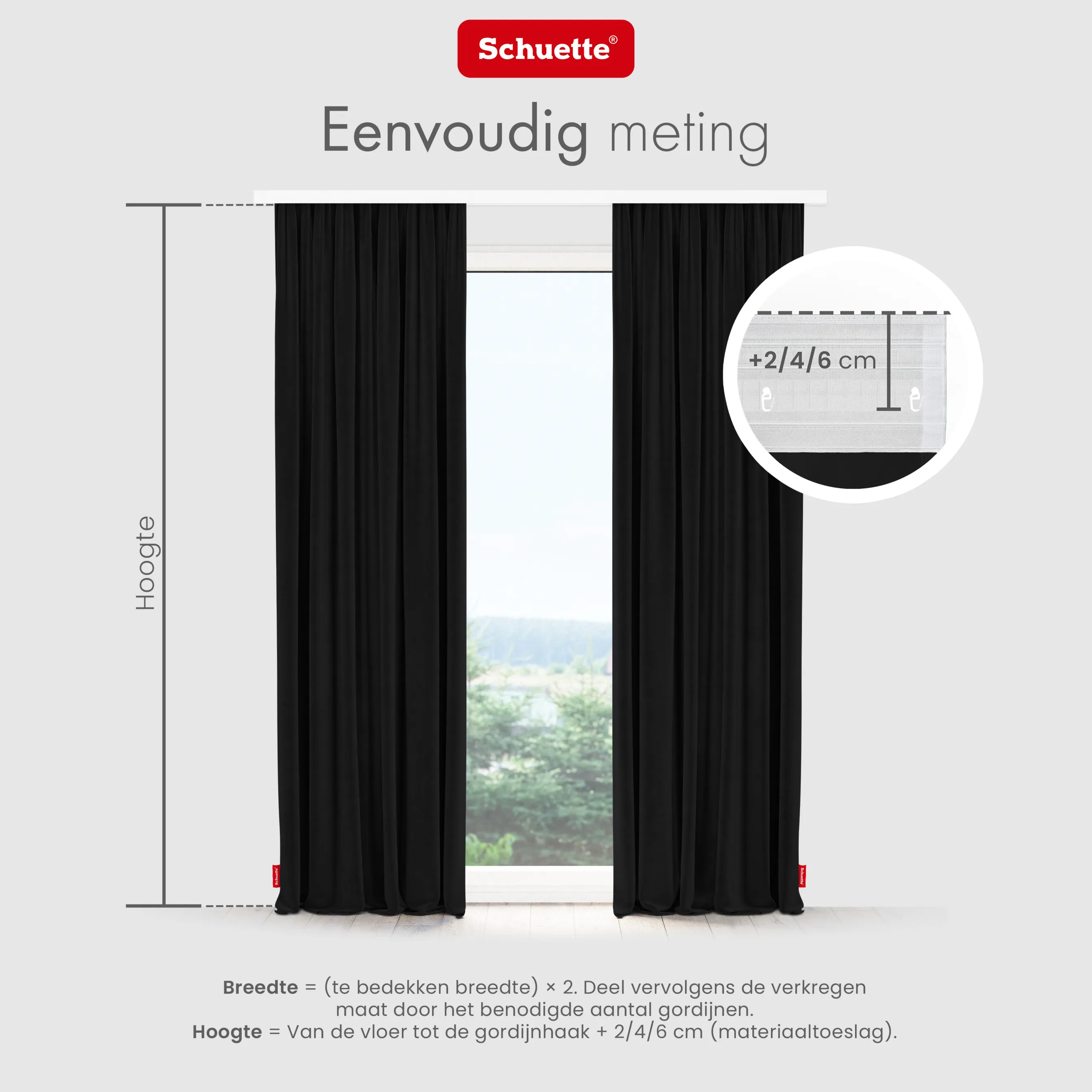 Schuette® Verdunkelungs-Vorhang Gardine mit Tunnelband nach Maß ● Millenium Velvet Kollektion: Black Swan (Schwarz) ● 1 Stück ● Knitterfrei Pflegeleicht Thermo Blickdicht & stark Abdunkelnd