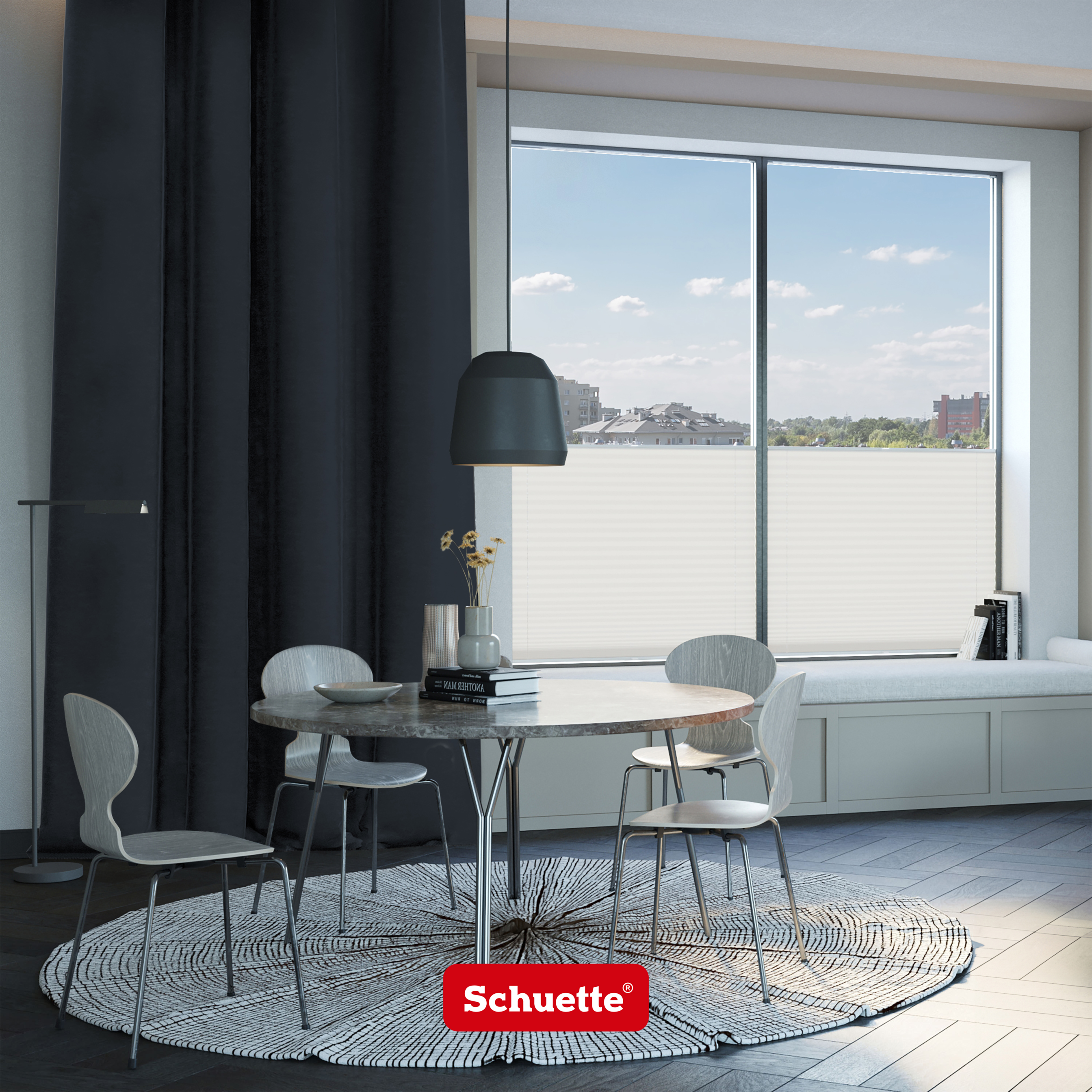 Schuette® Verdunkelungs-Vorhang Gardine mit Ösen ● Millenium Velvet Kollektion: Anchor (Blau) ● 1 Stück ● Knitterfrei Pflegeleicht Thermo Blickdicht & stark Abdunkelnd