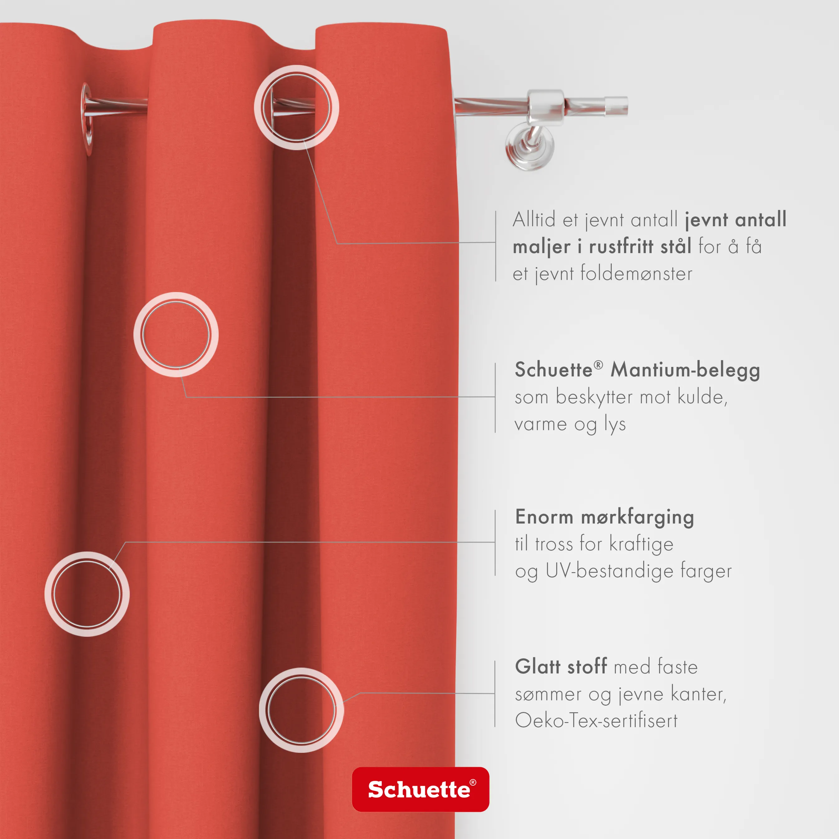 Schuette® Verdunkelungs-Vorhang Gardine mit Ösen nach Maß ● Century Black Kollektion: Pumpkin Pie (Orange) ● 1 Stück ● Knitterfrei Pflegeleicht Thermo Blickdicht & stark Abdunkelnd