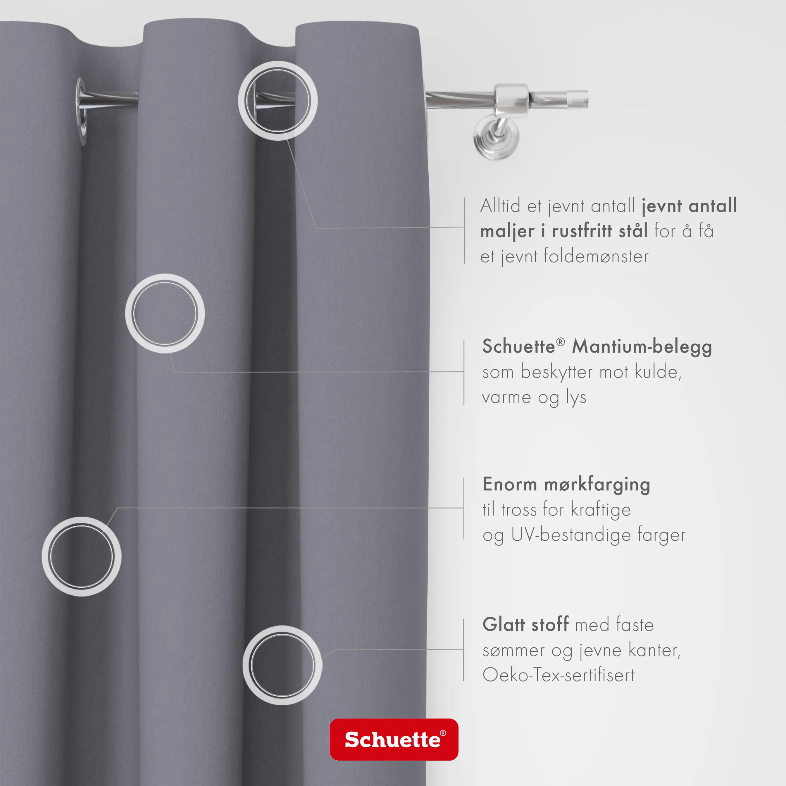 Schuette® Verdunkelungs-Vorhang Gardine mit Ösen nach Maß ● Century Black Kollektion: Misty Harbor (Grau) ● 1 Stück ● Knitterfrei Pflegeleicht Thermo Blickdicht & stark Abdunkelnd