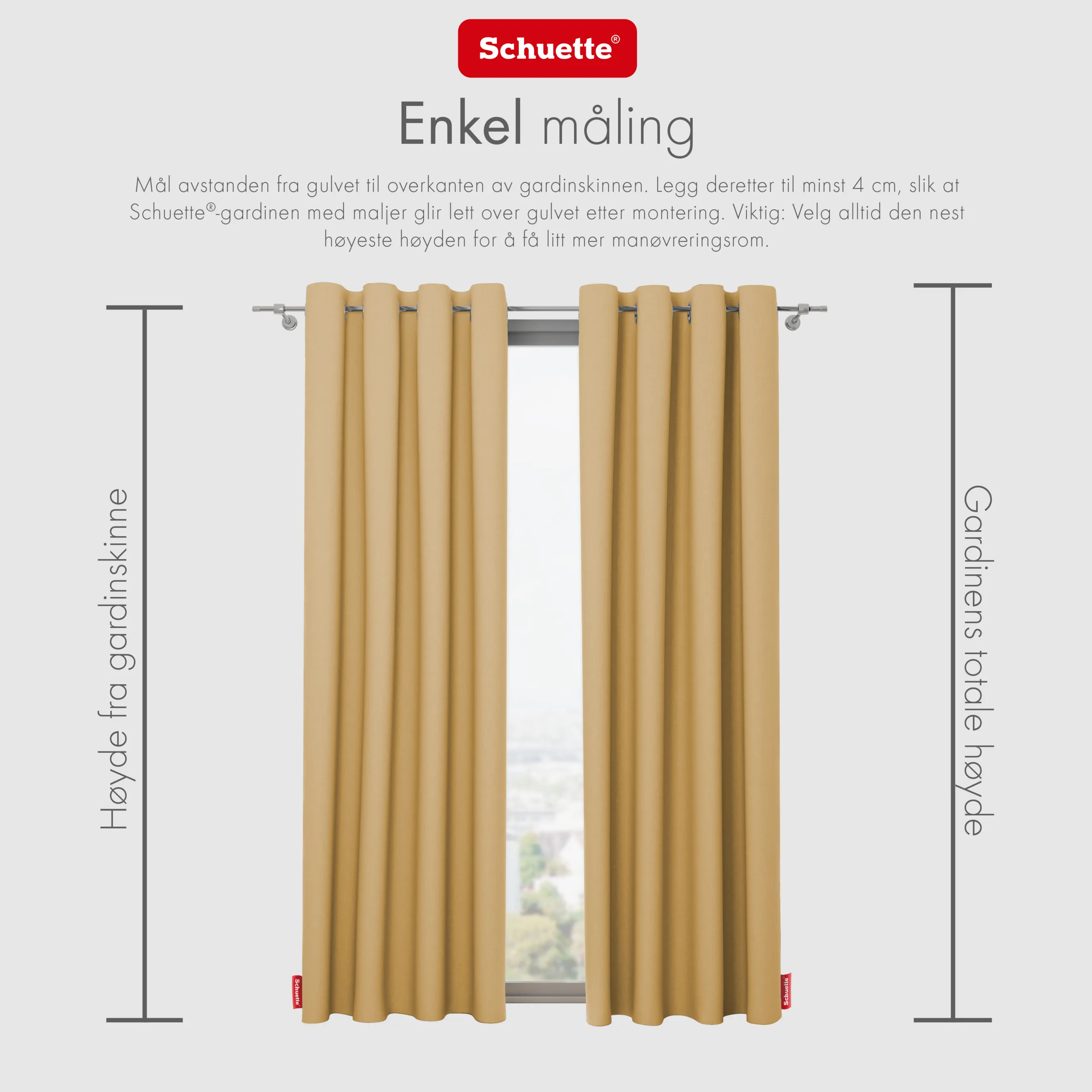 Schuette® Verdunkelungs-Vorhang Gardine mit Tunnelband nach Maß ● Century Black Kollektion: Tuscan sun (Beige) ● 1 Stück ● Knitterfrei Pflegeleicht Thermo Blickdicht & stark Abdunkelnd