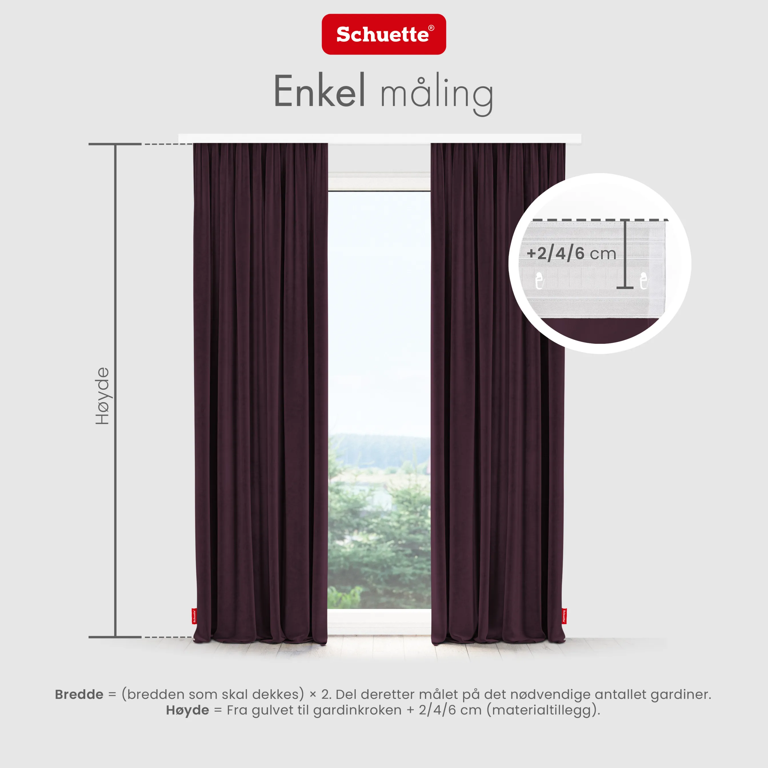 Schuette® Verdunkelungs-Vorhang Gardine mit Tunnelband nach Maß ● Millenium Velvet Kollektion: Plum (Purple) ● 1 Stück ● Knitterfrei Pflegeleicht Thermo Blickdicht & stark Abdunkelnd