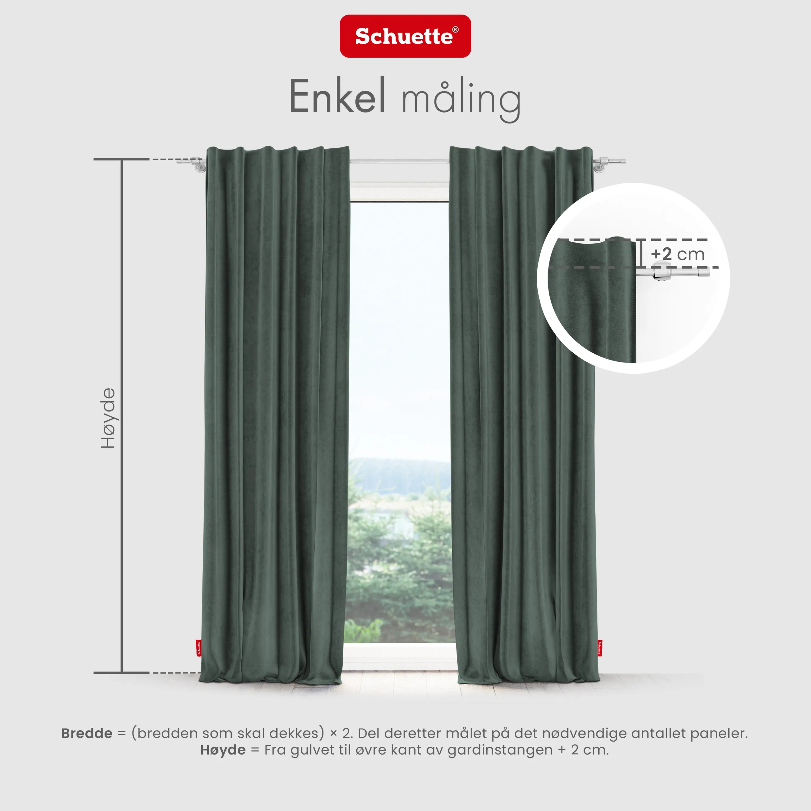 Schuette® Verdunkelungs-Vorhang Gardine mit Tunnelband nach Maß ● Millenium Velvet Kollektion: Isle of Pines (Dunkelgrün) ● 1 Stück ● Knitterfrei Pflegeleicht Thermo Blickdicht & stark Abdunkelnd