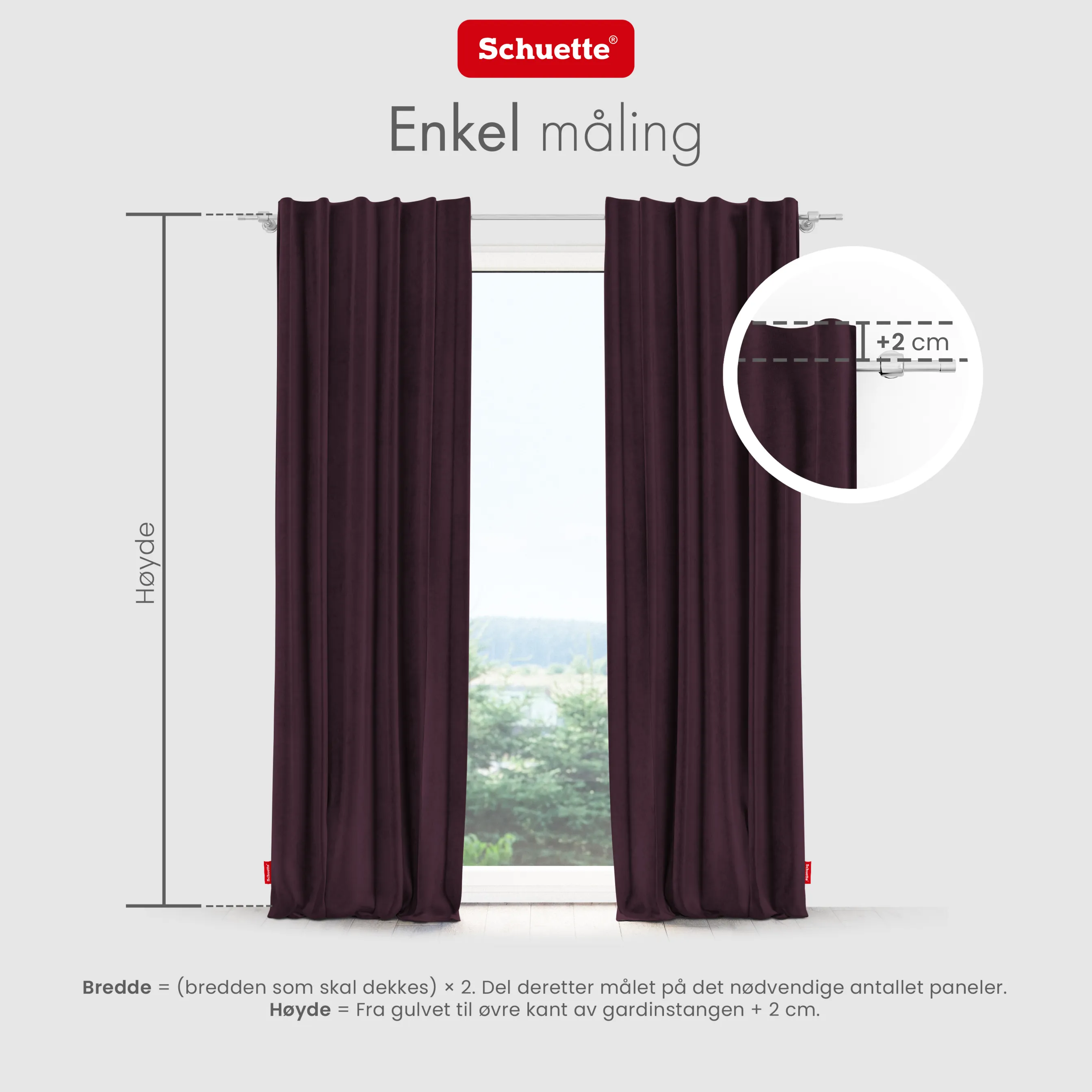 Schuette® Verdunkelungs-Vorhang Gardine mit Tunnelband nach Maß ● Millenium Velvet Kollektion: Plum (Purple) ● 1 Stück ● Knitterfrei Pflegeleicht Thermo Blickdicht & stark Abdunkelnd