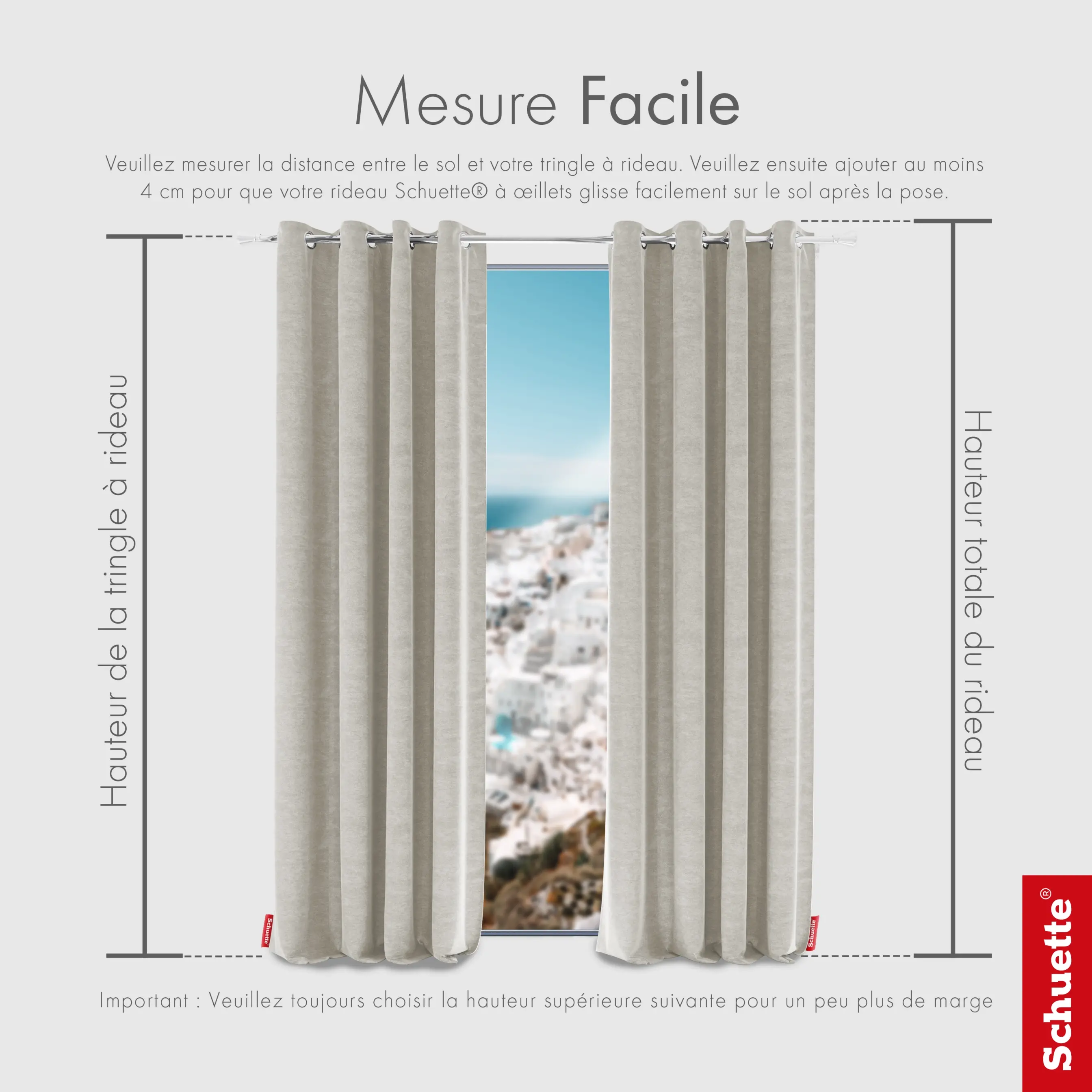 Rideau et prise des dimensions