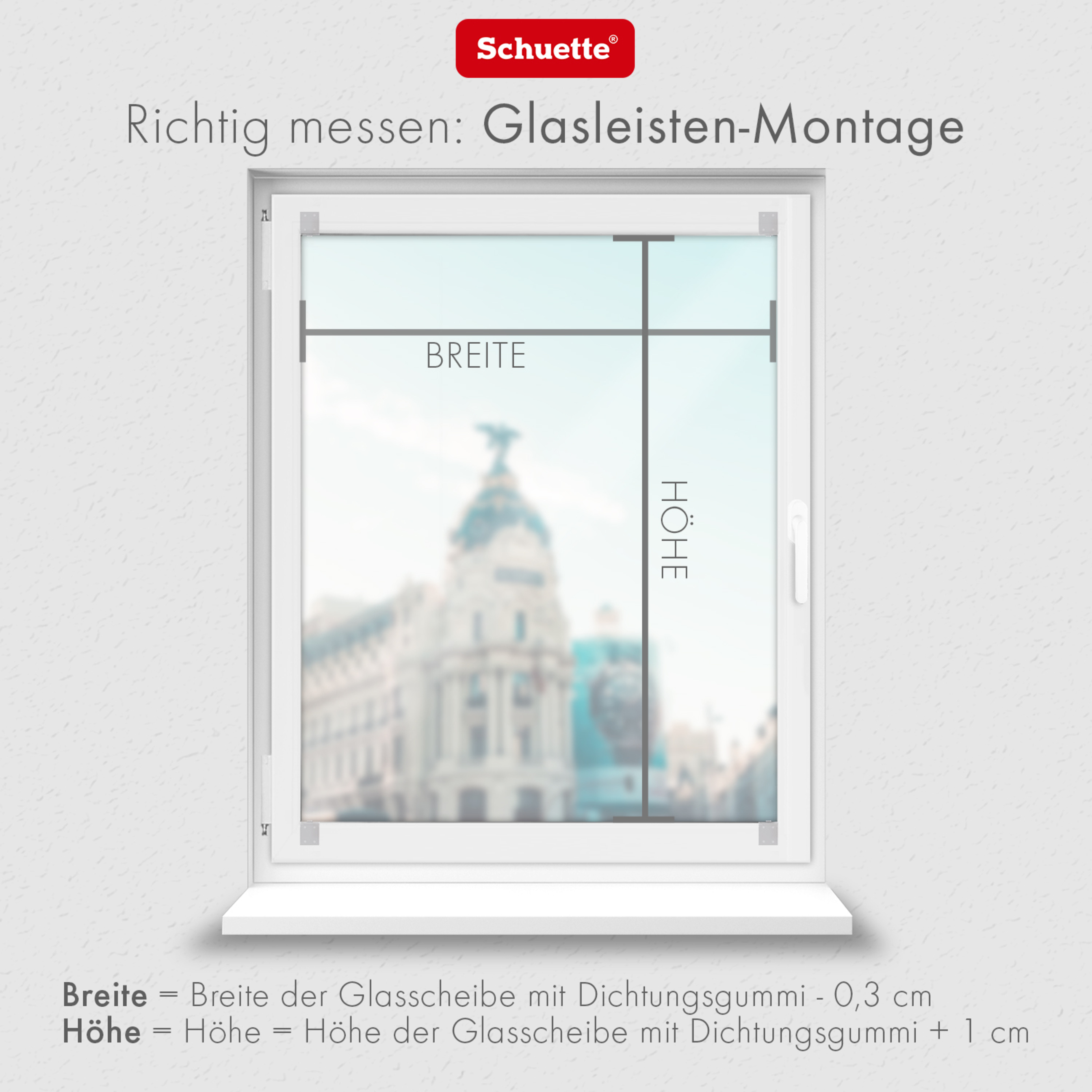 Wie messen für Wabenplissee zum Kleben Innenrahmen