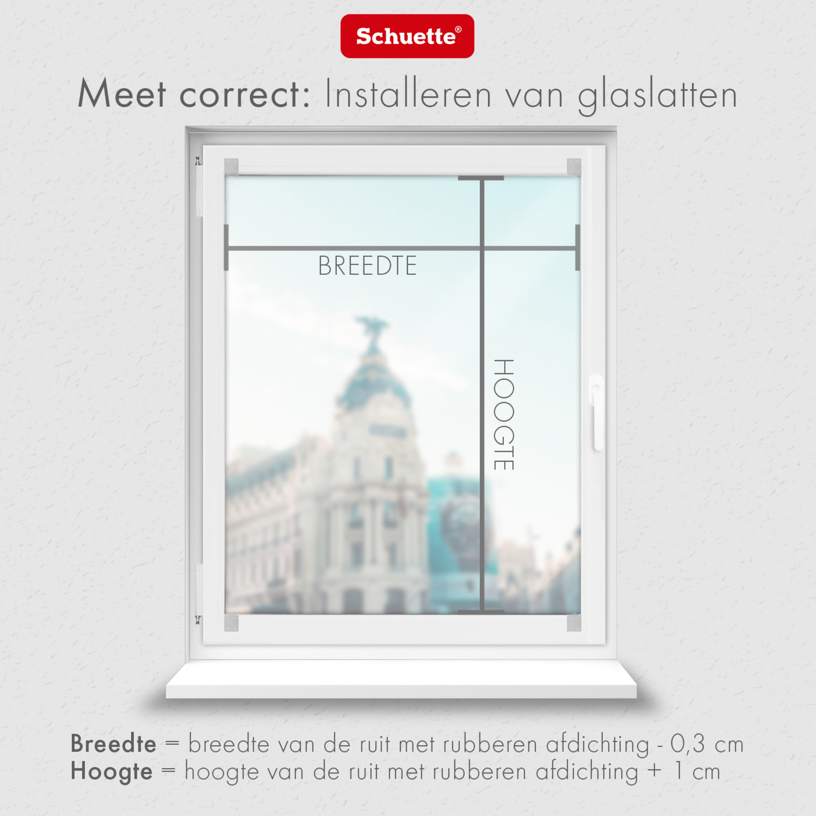 Hoe meten voor een honingraat plisségordijn om te plakken op het binnenkozijn