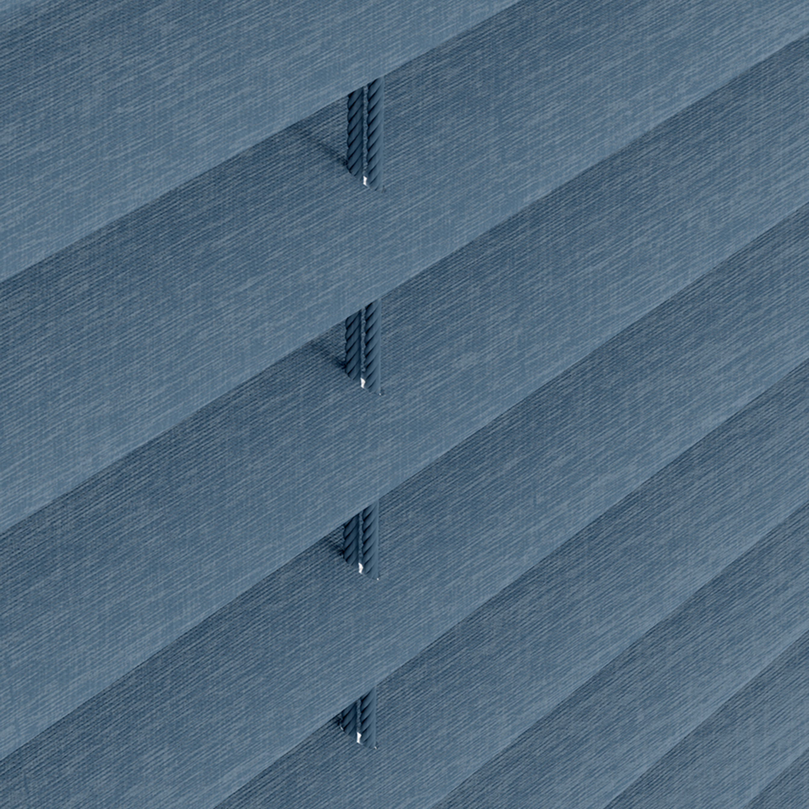 Melange Plissee Blau