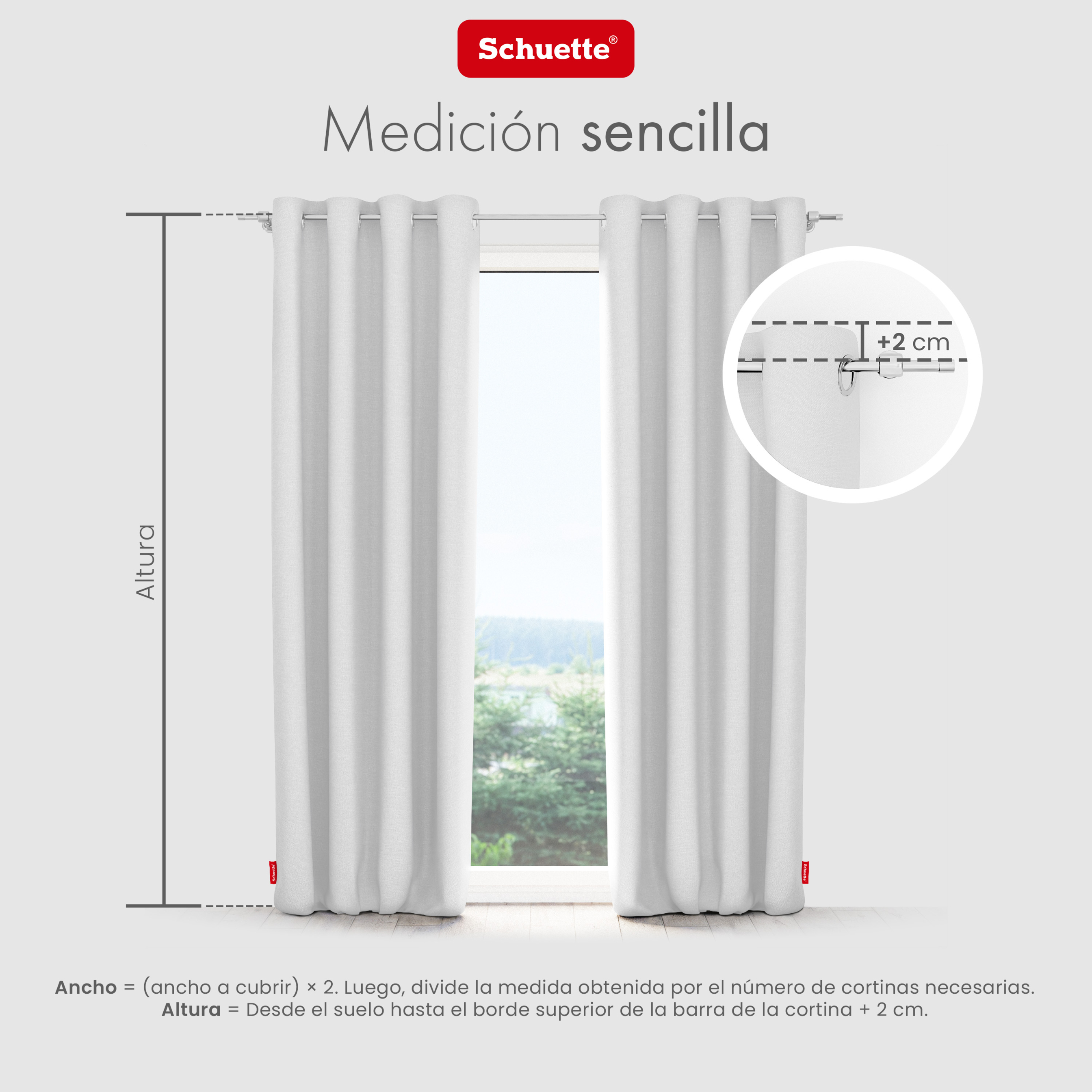 medir ventanas para cortinas con ojales o cinta túnel