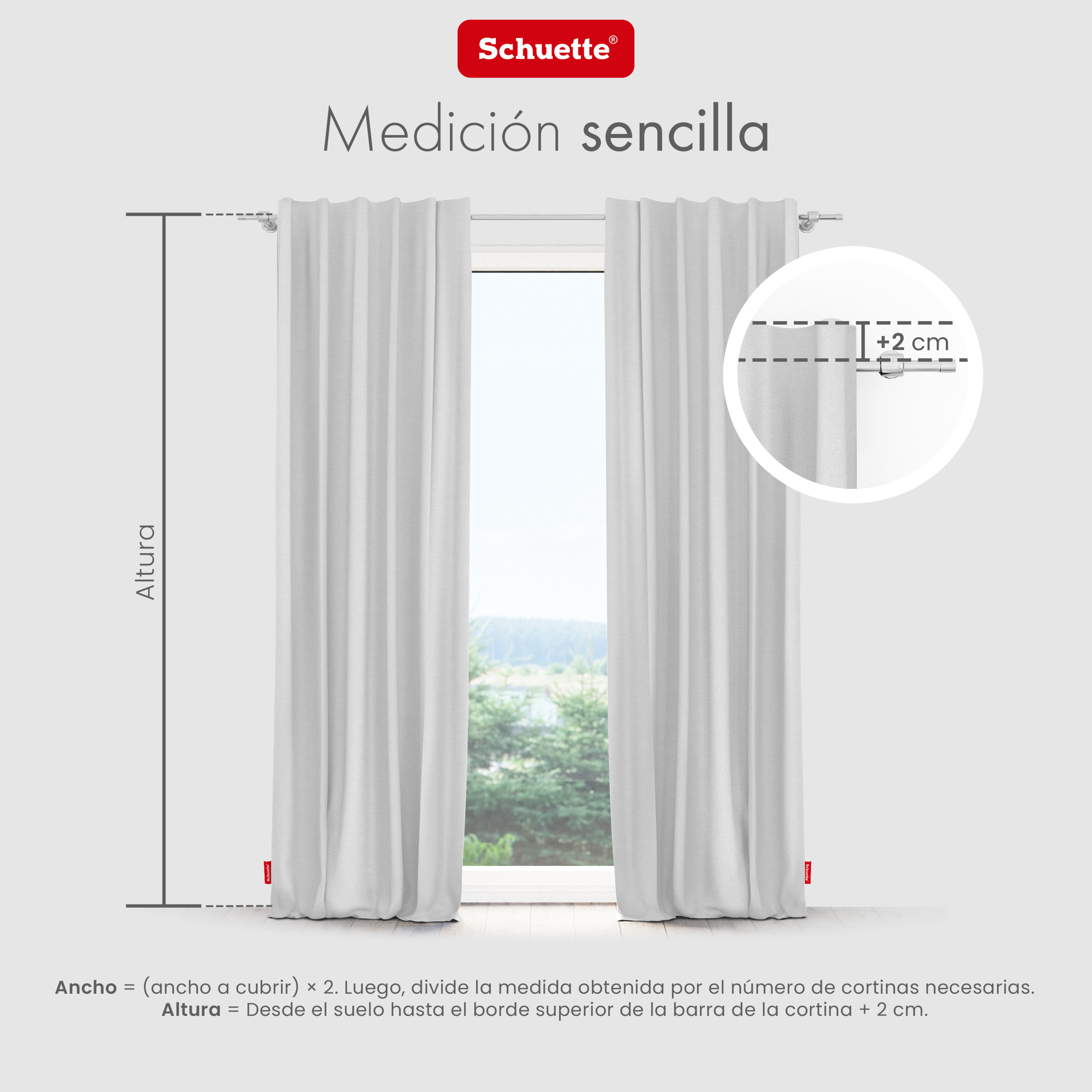 medir ventanas para cortinas con ojales o cinta túnel