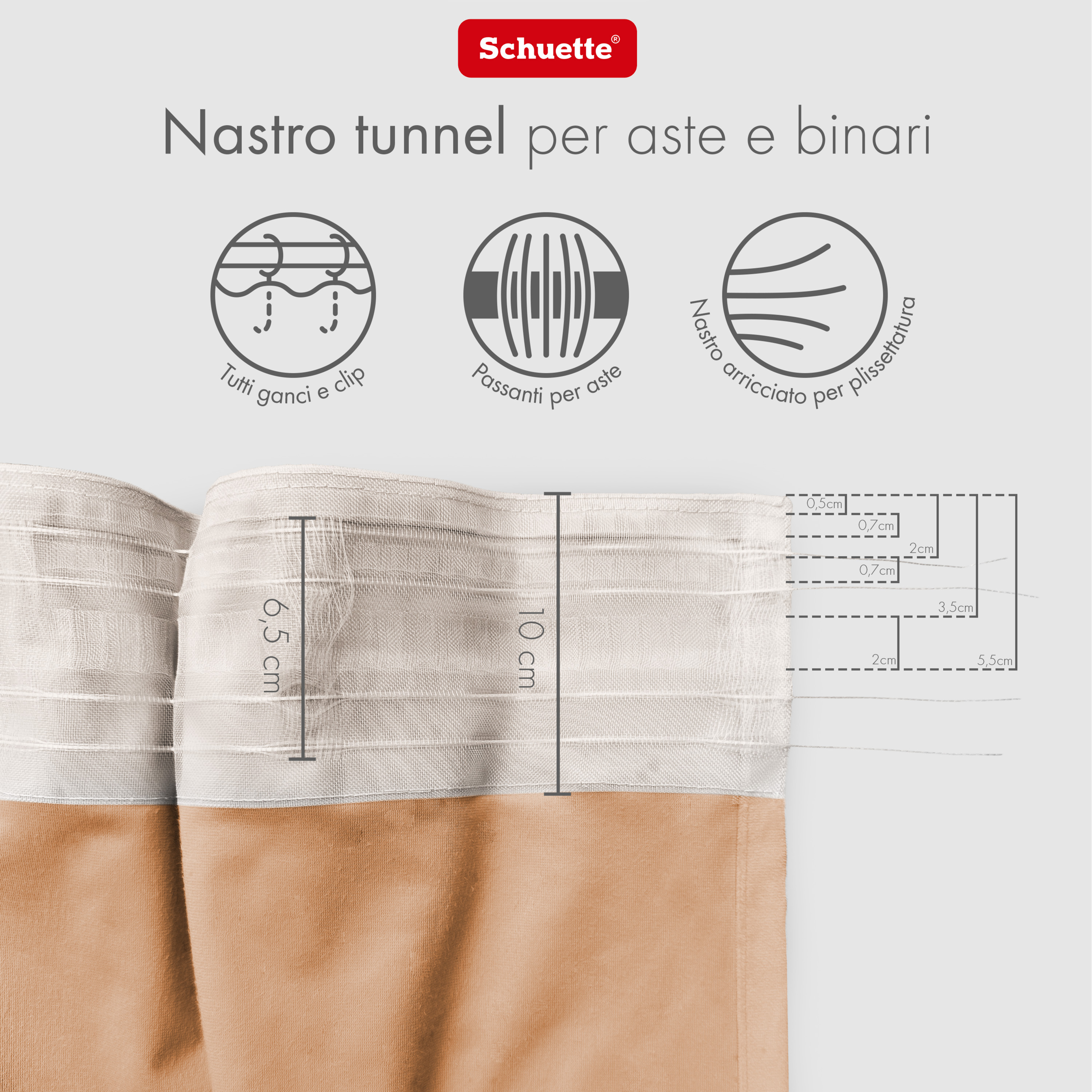 fissaggio tenda per binario e bastone