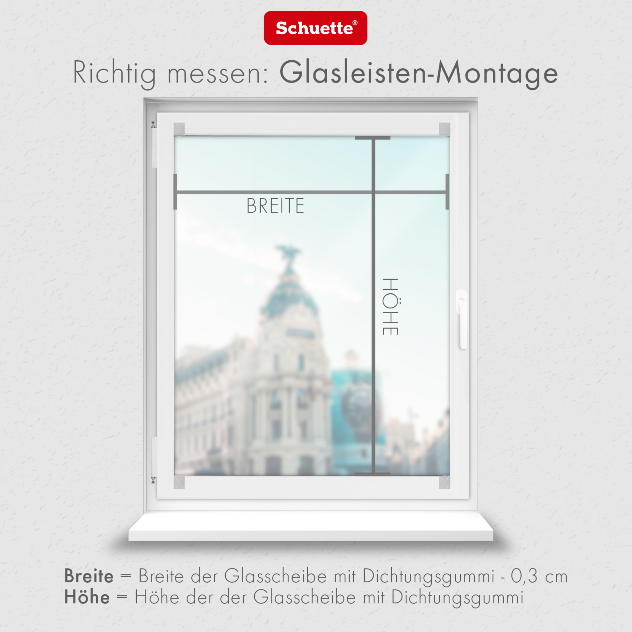 Wie messen für Wabenplissee zum Kleben Innenrahmen