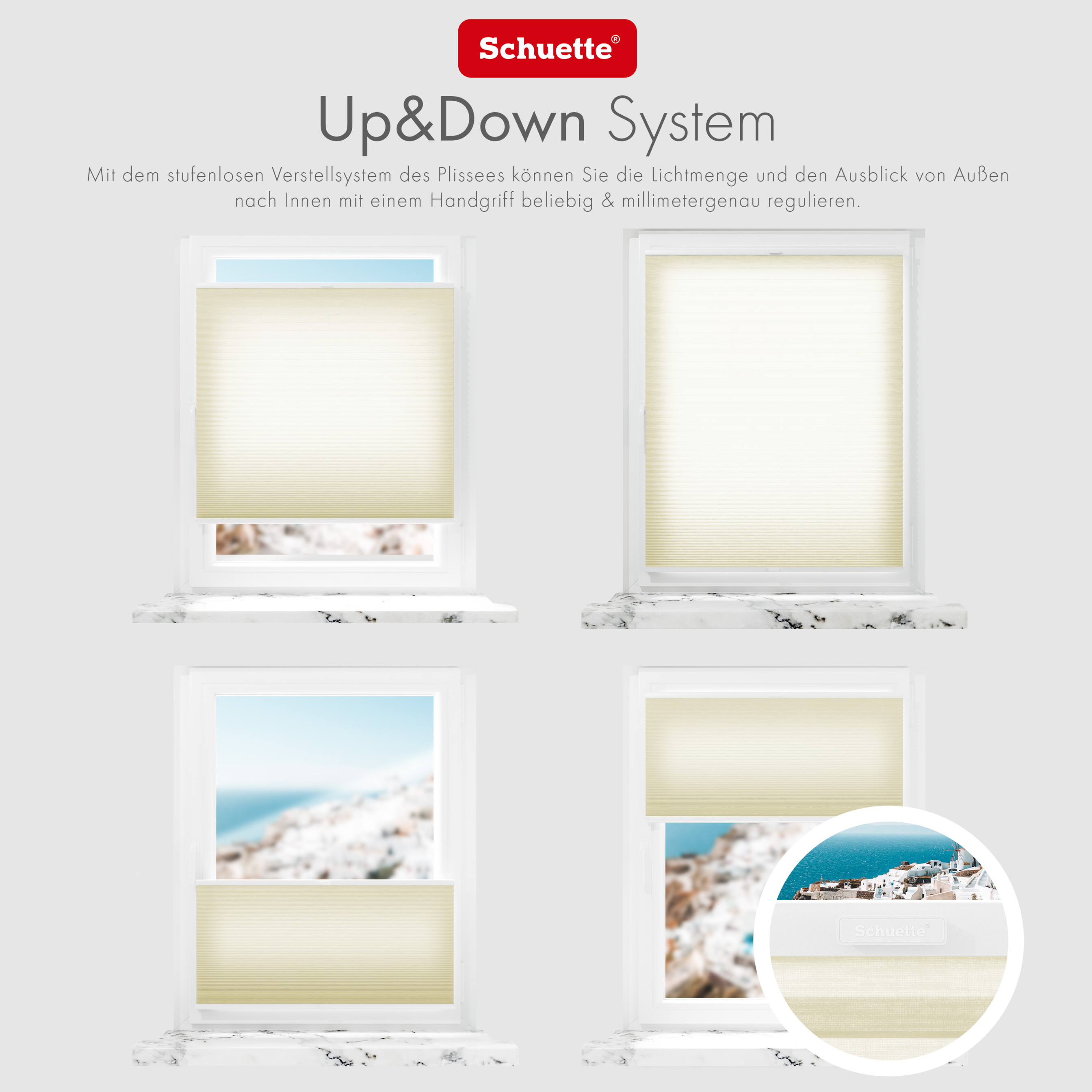 Schuette® Wabenplissee ohne Bohren nach Maß • Klebehalter & Schraubhalter 2in1 Set "Letsbond" Transparent • Thermo x Honey Kollektion: Butterlight (Beige) • Profilfarbe: Eiche