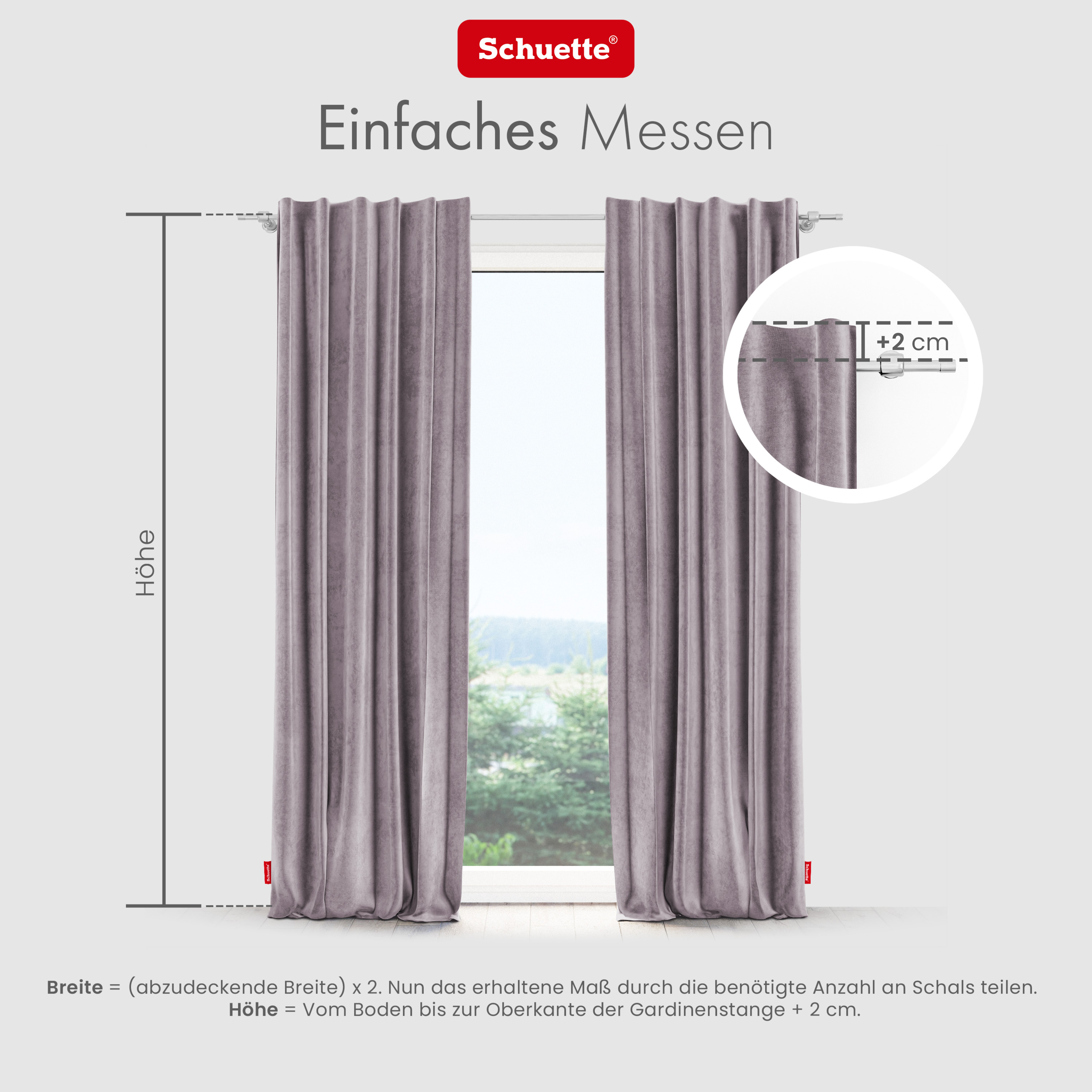 Schuette® Verdunkelungs-Vorhang Gardine mit Tunnelband nach Maß ● Millenium Velvet Kollektion: Purple Grape (Lila) ● 1 Stück ● Knitterfrei Pflegeleicht Thermo Blickdicht & stark Abdunkelnd