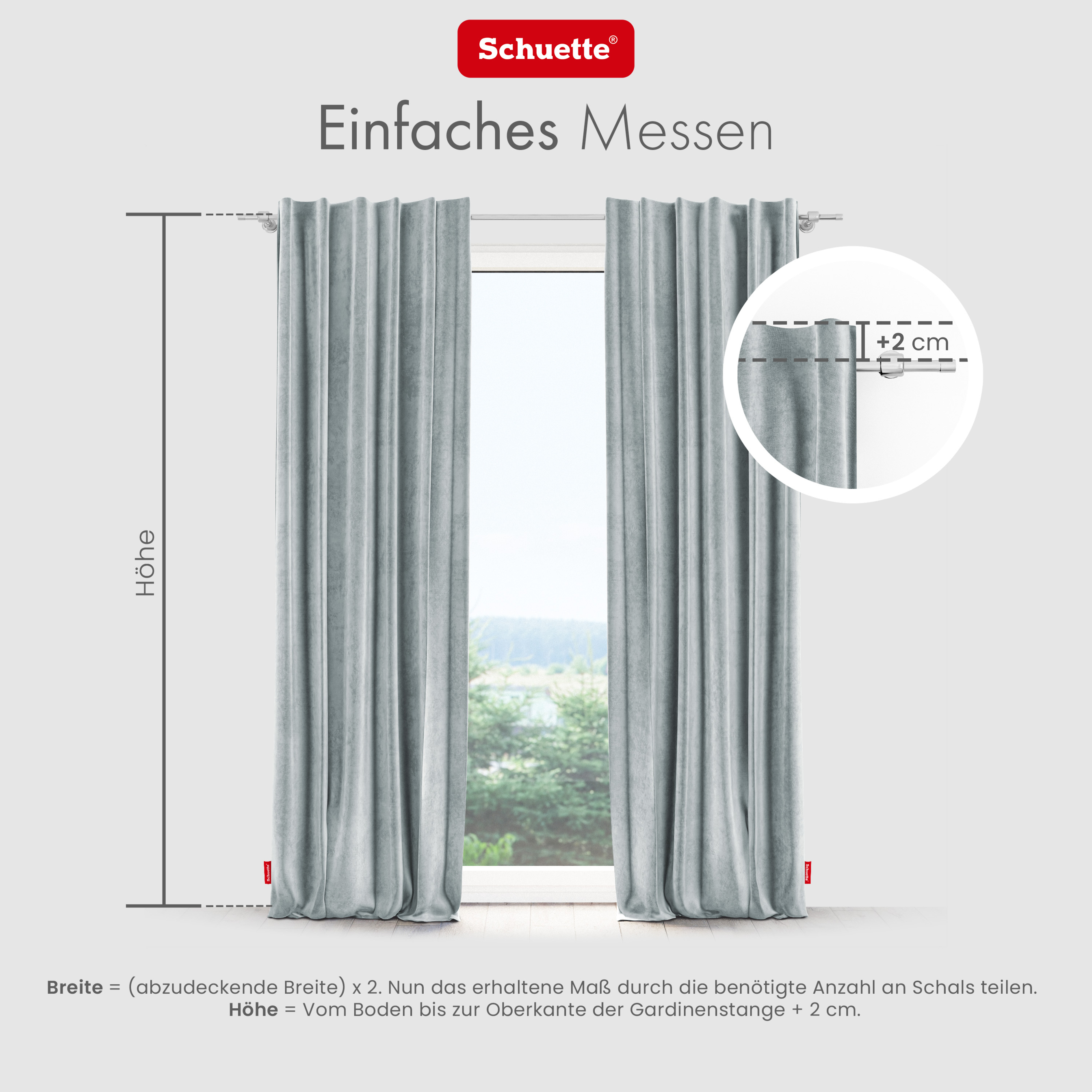 Schuette® Verdunkelungs-Vorhang Gardine mit Tunnelband nach Maß ● Millenium Velvet Kollektion: Koala Shade (Grau) ● 1 Stück ● Knitterfrei Pflegeleicht Thermo Blickdicht & stark Abdunkelnd