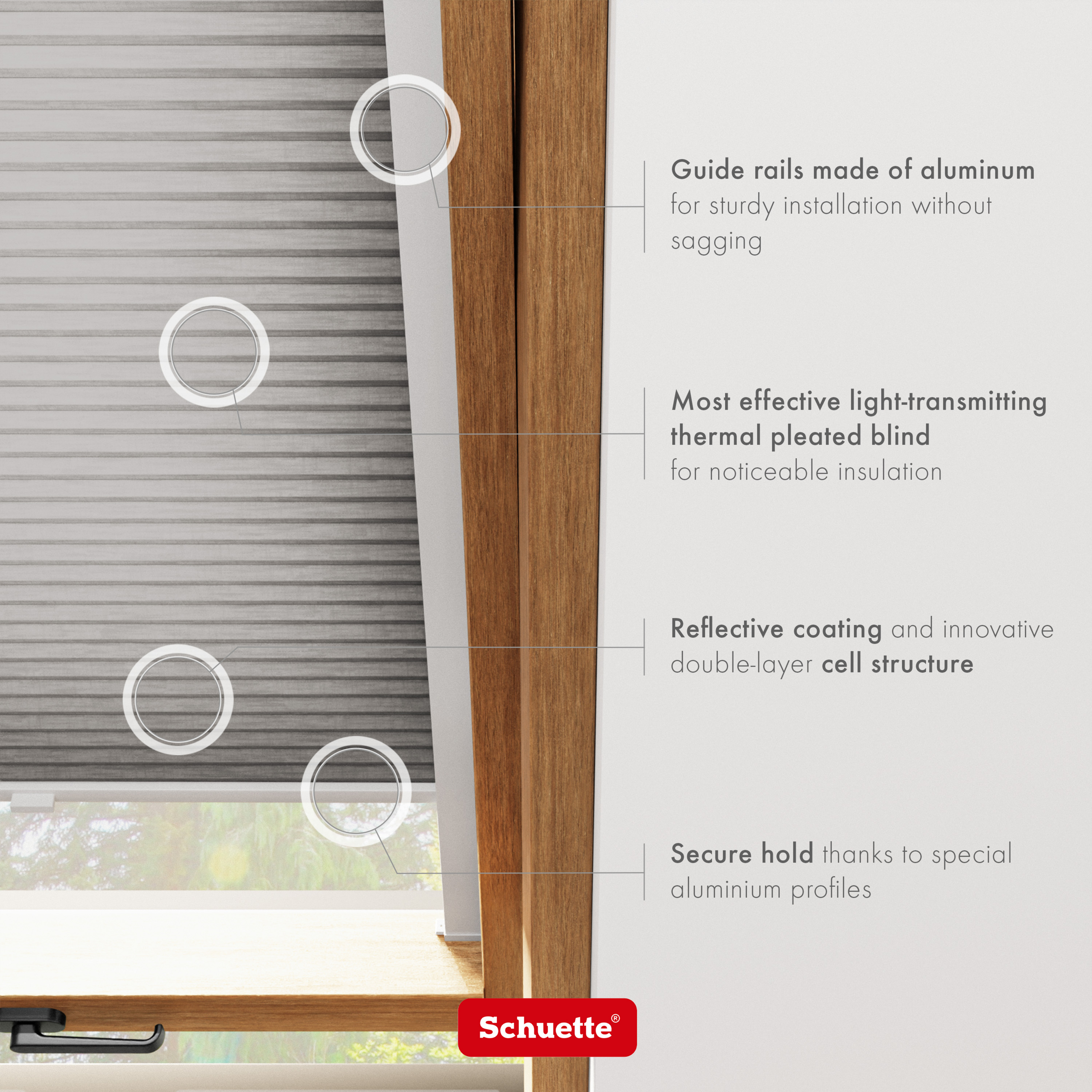 Schuette® Dachfenster Wabenplissee nach Maß • Thermo x Honey Kollektion: Overbaked (Grau) • Profilfarbe: Anthrazit