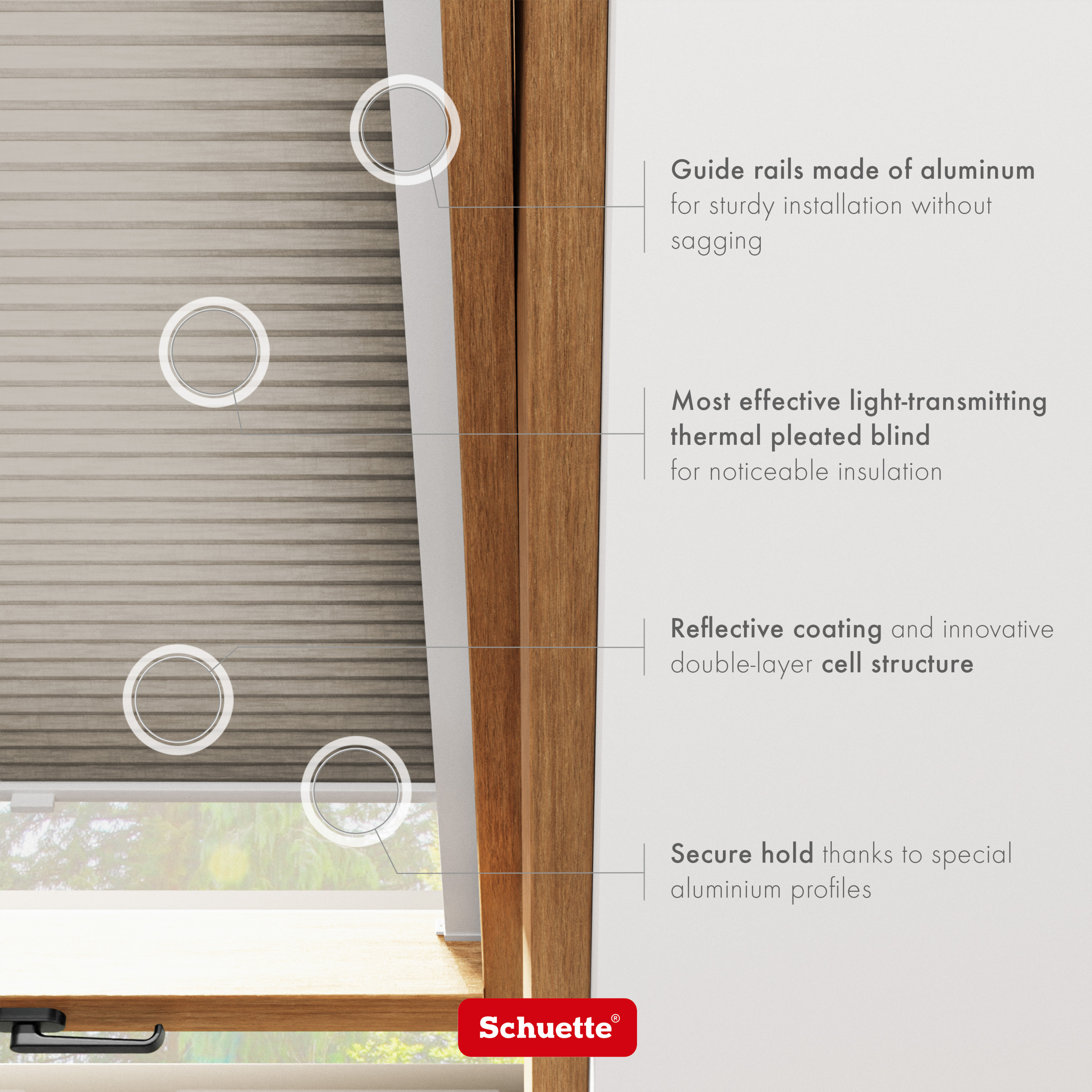 Schuette® Dachfenster Wabenplissee nach Maß • Thermo x Honey Kollektion: Truffle Dust (Taupe) • Profilfarbe: Anthrazit