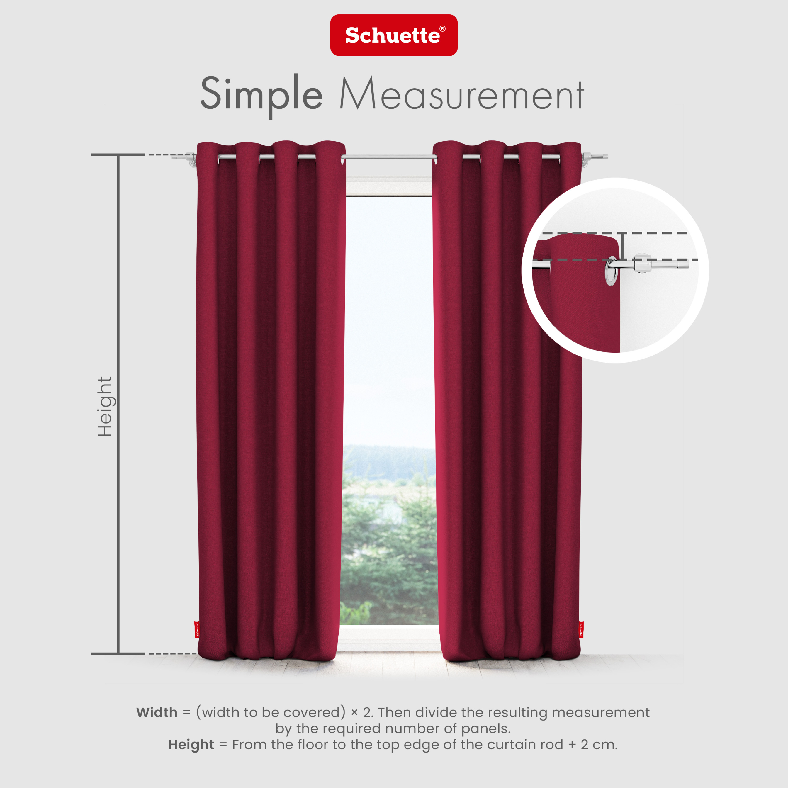 Schuette® Verdunkelungs-Vorhang Gardine mit Ösen nach Maß ● Century Black Kollektion: Fire Dance (Rot) ● 1 Stück ● Knitterfrei Pflegeleicht Thermo Blickdicht & stark Abdunkelnd