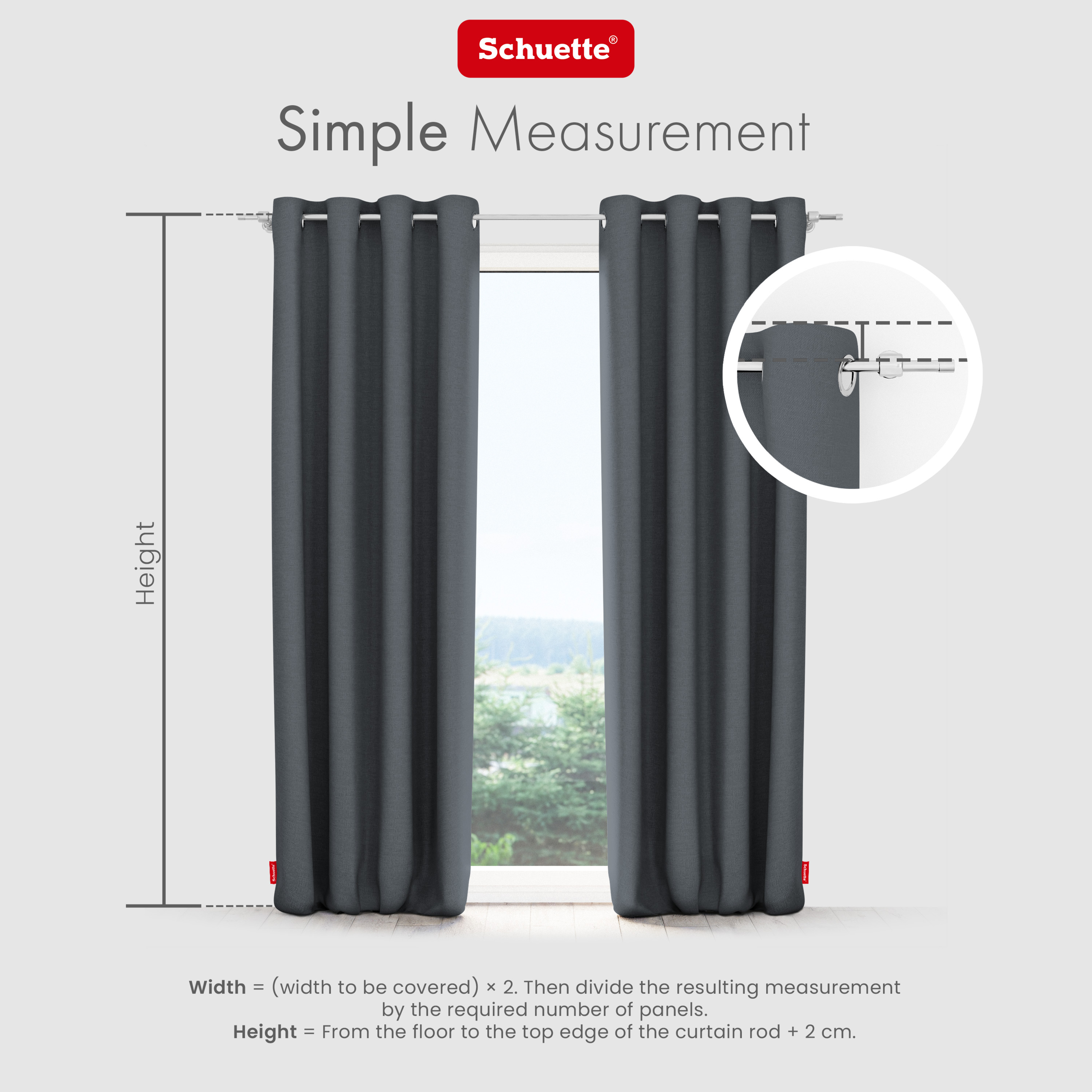 Schuette® Verdunkelungs-Vorhang Gardine mit Ösen nach Maß ● Century Black Kollektion: Shadow Touch (Grau) ● 1 Stück ● Knitterfrei Pflegeleicht Thermo Blickdicht & stark Abdunkelnd