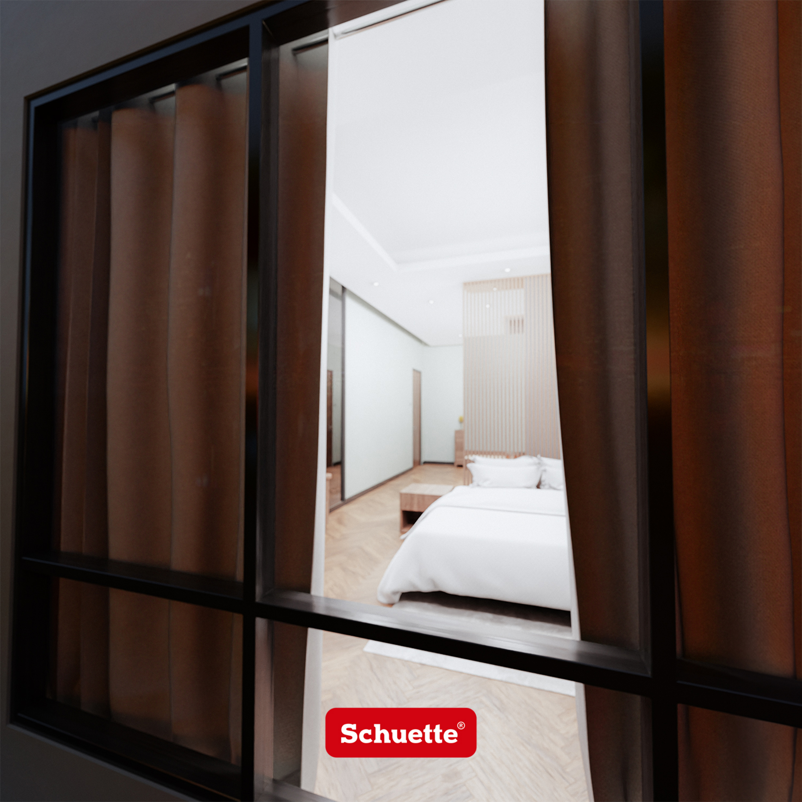 Schuette® Verdunkelungs-Vorhang Gardine mit Tunnelband nach Maß ● Century Black Kollektion: Misty White (Weiß-Grau) ● 1 Stück ● Knitterfrei Pflegeleicht Thermo Blickdicht & stark Abdunkelnd