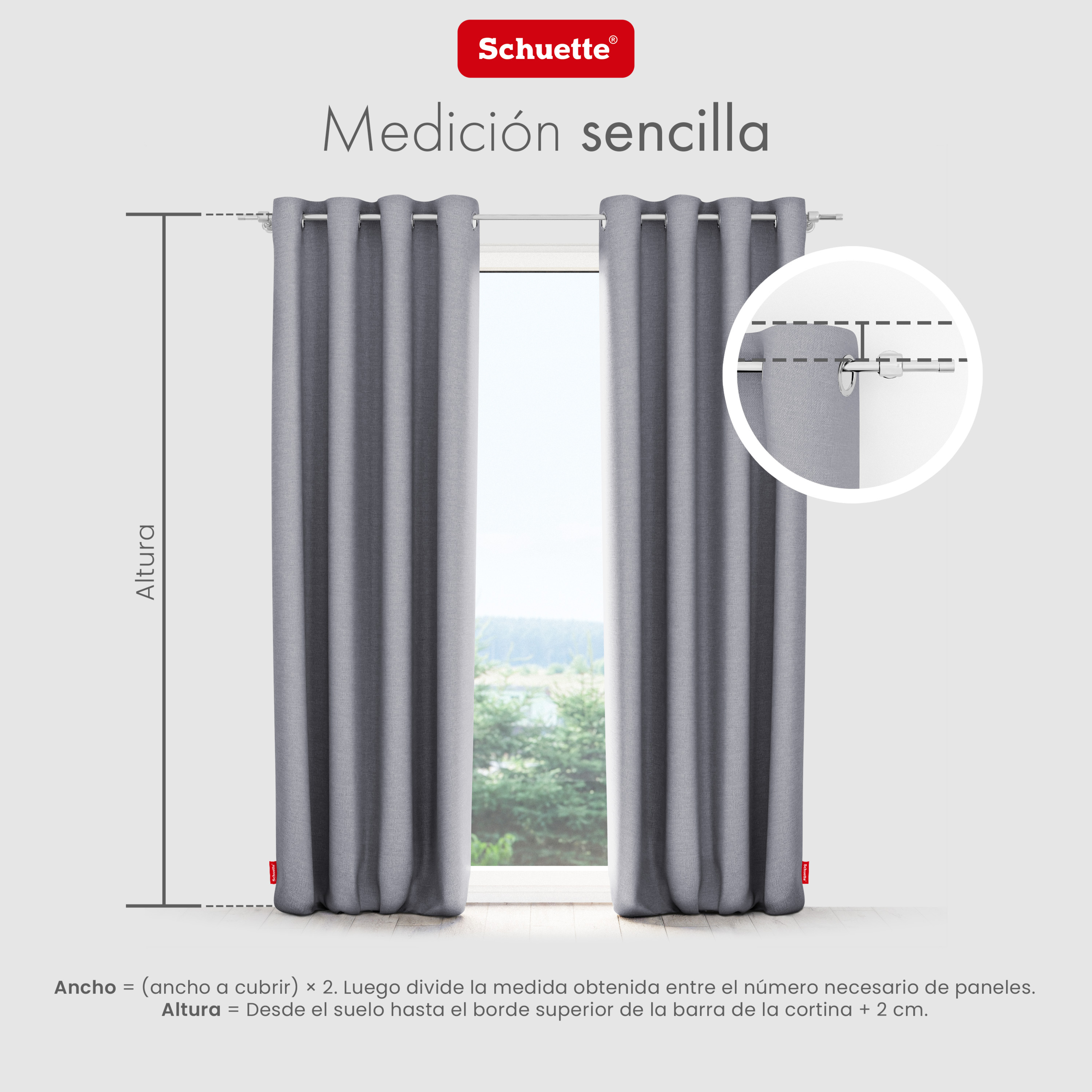Schuette® Verdunkelungs-Vorhang Gardine mit Ösen nach Maß ● Century Black Kollektion: Fine Platinium (Silber) ● 1 Stück ● Knitterfrei Pflegeleicht Thermo Blickdicht & stark Abdunkelnd
