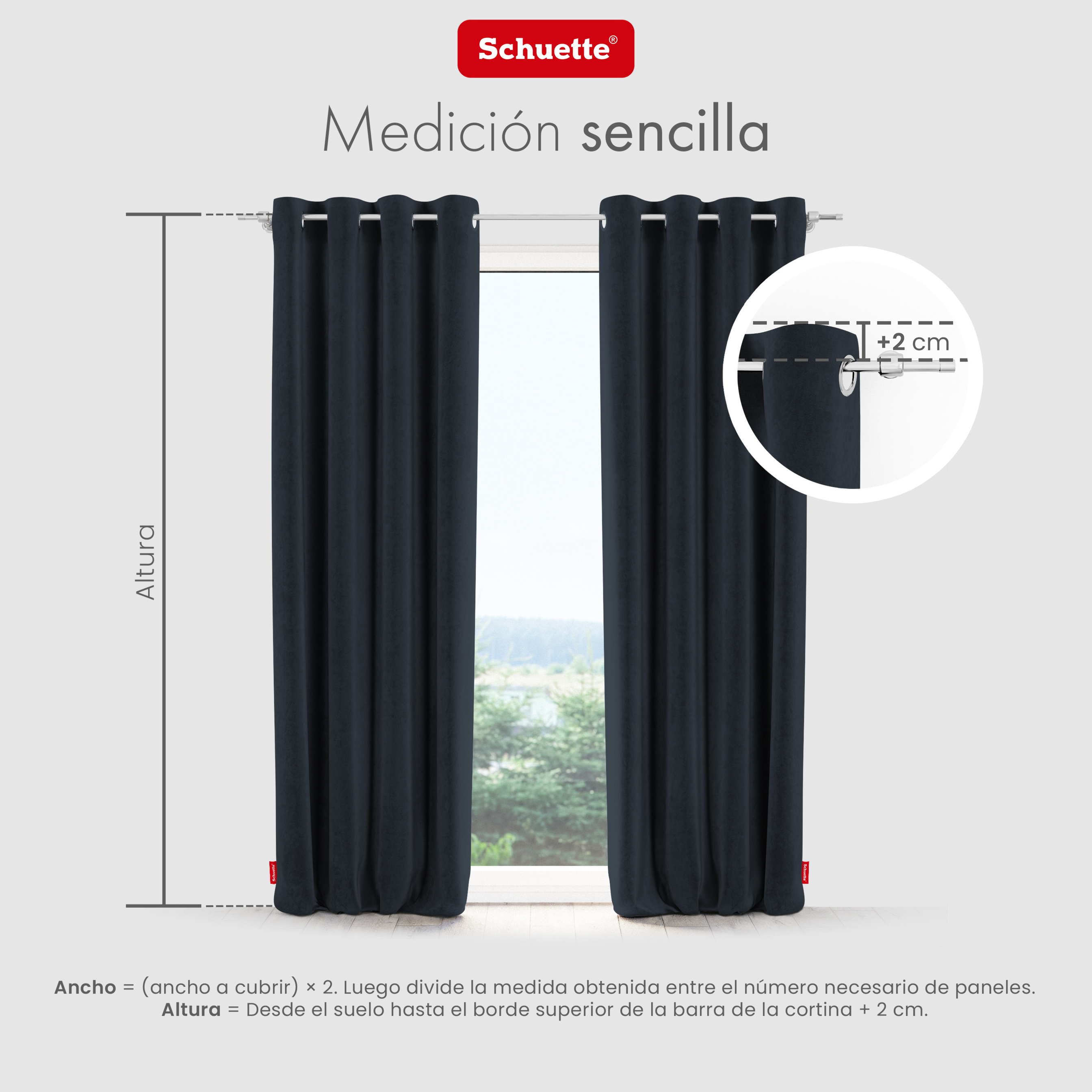Schuette® Verdunkelungs-Vorhang Gardine mit Ösen nach Maß ● Millenium Velvet Kollektion: Anchor (Blau) ● 1 Stück ● Knitterfrei Pflegeleicht Thermo Blickdicht & stark Abdunkelnd