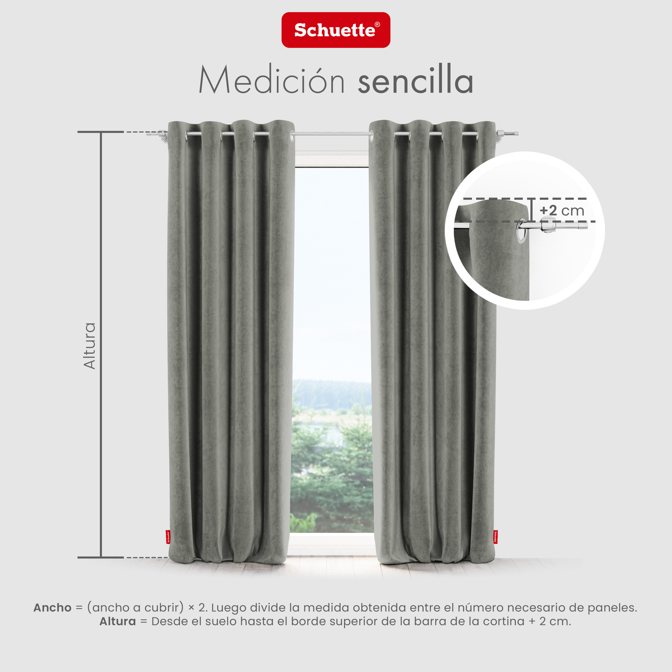 Schuette® Verdunkelungs-Vorhang Gardine mit Ösen nach Maß ● Millenium Velvet Kollektion: Umber Gray (Grau) ● 1 Stück ● Knitterfrei Pflegeleicht Thermo Blickdicht & stark Abdunkelnd