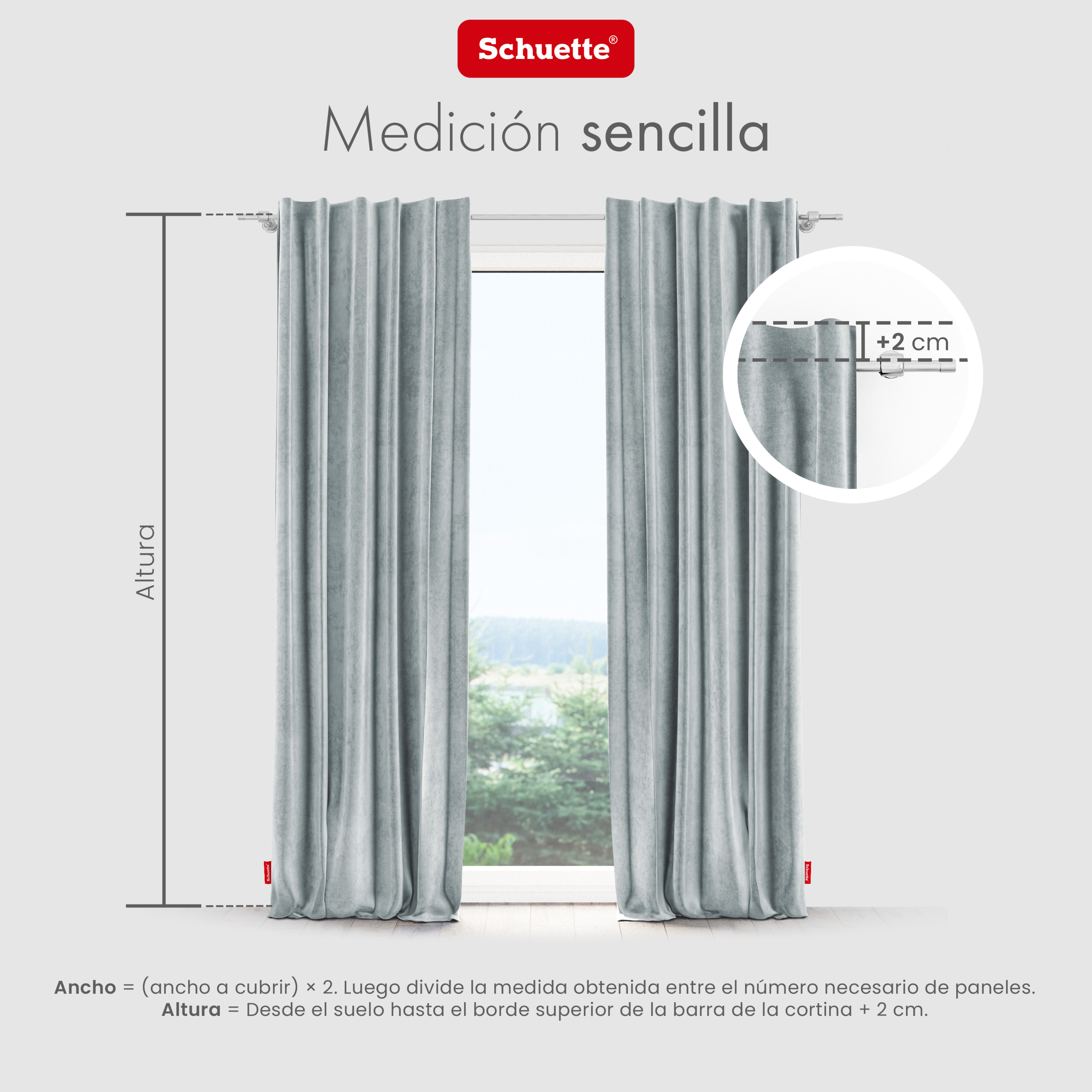Schuette® Verdunkelungs-Vorhang Gardine mit Tunnelband nach Maß ● Millenium Velvet Kollektion: Koala Shade (Grau) ● 1 Stück ● Knitterfrei Pflegeleicht Thermo Blickdicht & stark Abdunkelnd
