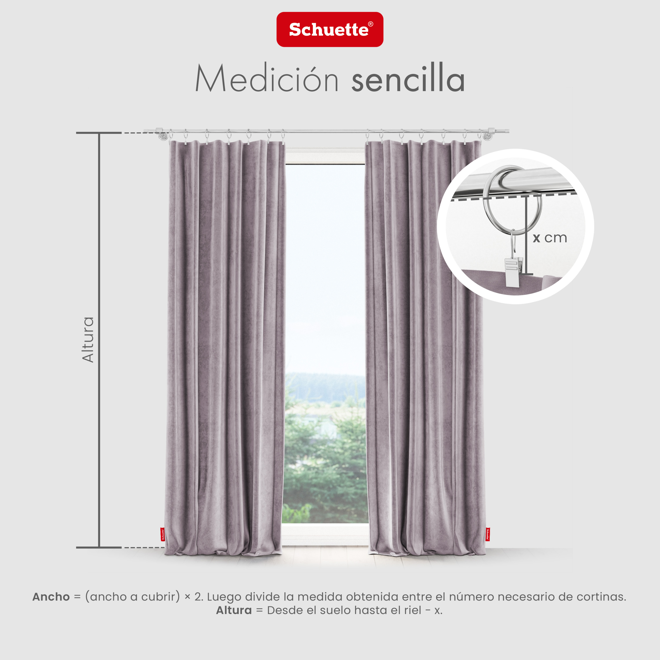 Schuette® Verdunkelungs-Vorhang Gardine mit Tunnelband nach Maß ● Millenium Velvet Kollektion: Purple Grape (Lila) ● 1 Stück ● Knitterfrei Pflegeleicht Thermo Blickdicht & stark Abdunkelnd