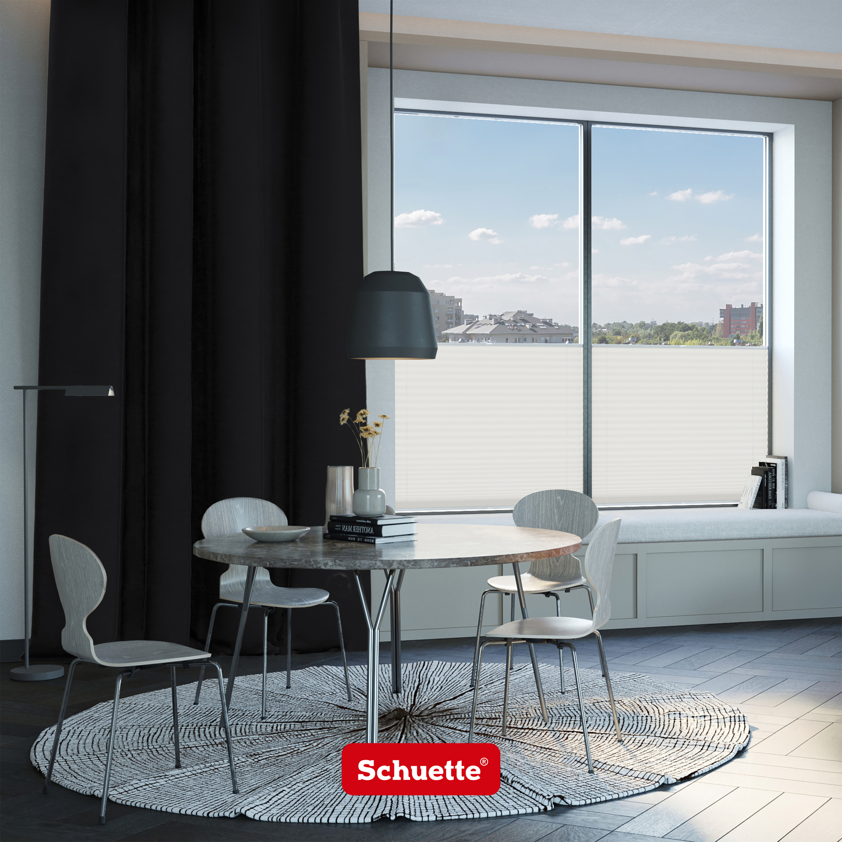 Schuette® Verdunkelungs-Vorhang Gardine mit Tunnelband nach Maß ● Millenium Velvet Kollektion: Black Swan (Schwarz) ● 1 Stück ● Knitterfrei Pflegeleicht Thermo Blickdicht & stark Abdunkelnd