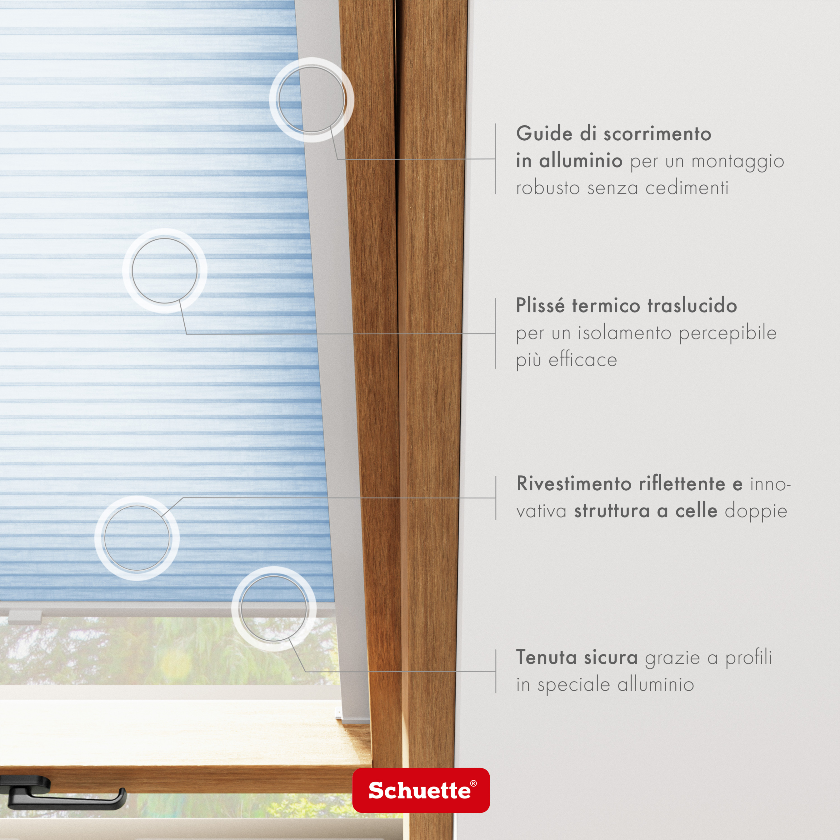 Schuette® Dachfenster Wabenplissee nach Maß • Thermo x Honey Kollektion: Ice Pop (Hellblau) • Profilfarbe: Anthrazit