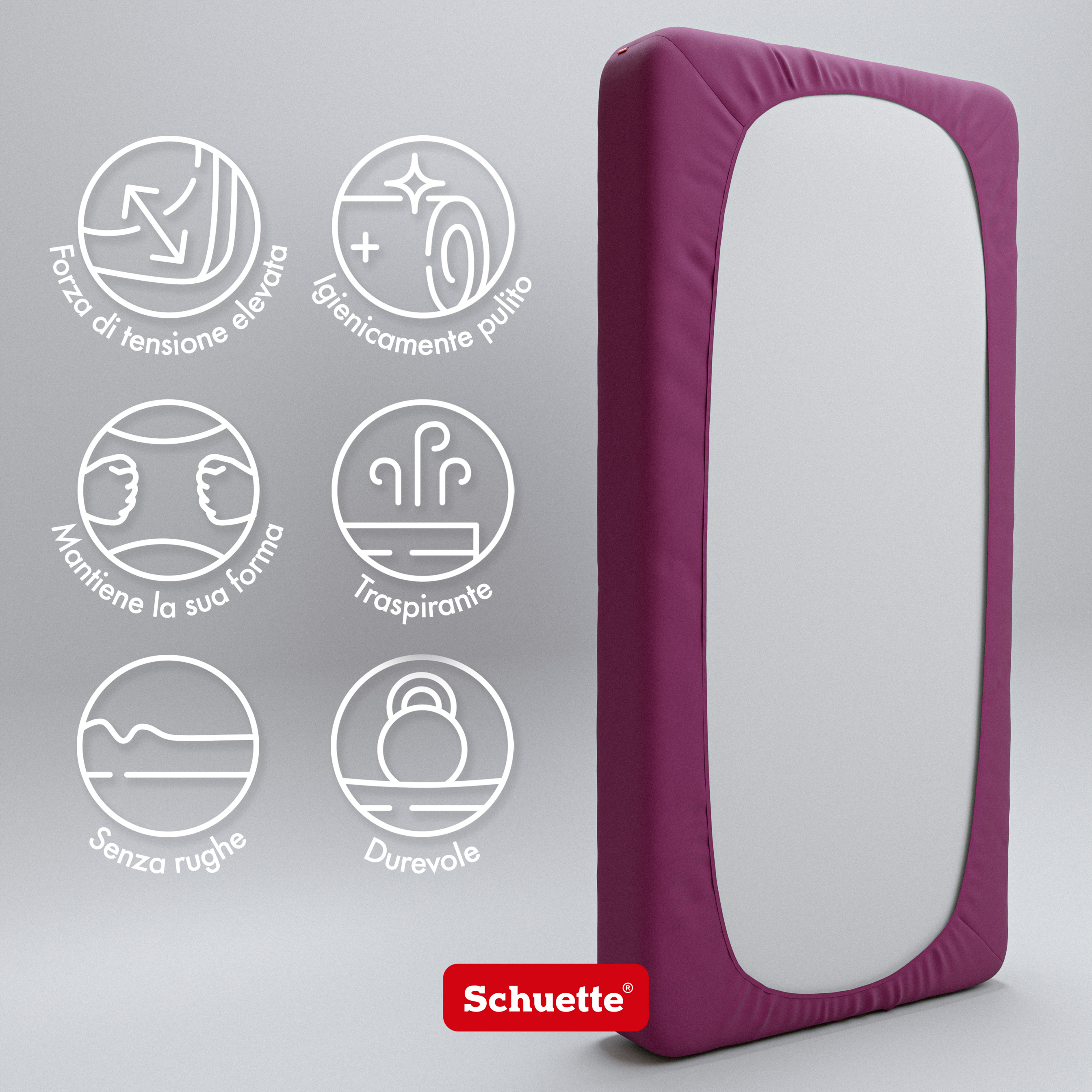 Schuette® Topper Spannbettlaken • 200 x 200 • Wow! Kollektion: Purple Matter (Dunkelviolett) • 100% Superfluff Baumwolle, Blickdicht, Faltenfrei • mit Rundumgummi • Matratzenhöhe bis 10 cm