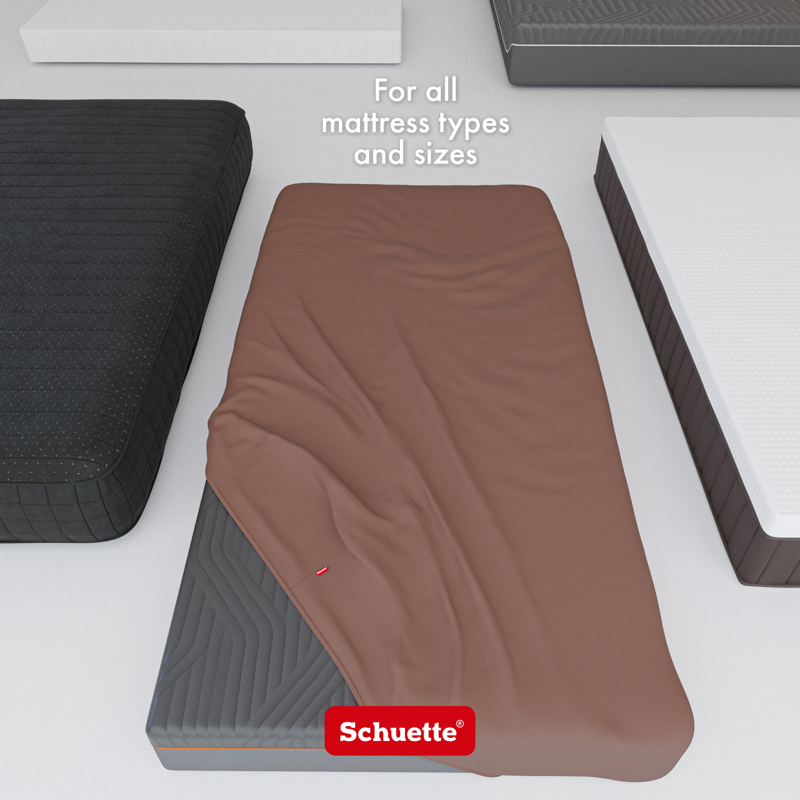 Schuette® Topper Spannbettlaken • 70 x 200 • Wow! Kollektion: Espresso Yourself (Braun) • 100% Superfluff Baumwolle, Blickdicht, Faltenfrei • mit Rundumgummi • Matratzenhöhe bis 15 cm