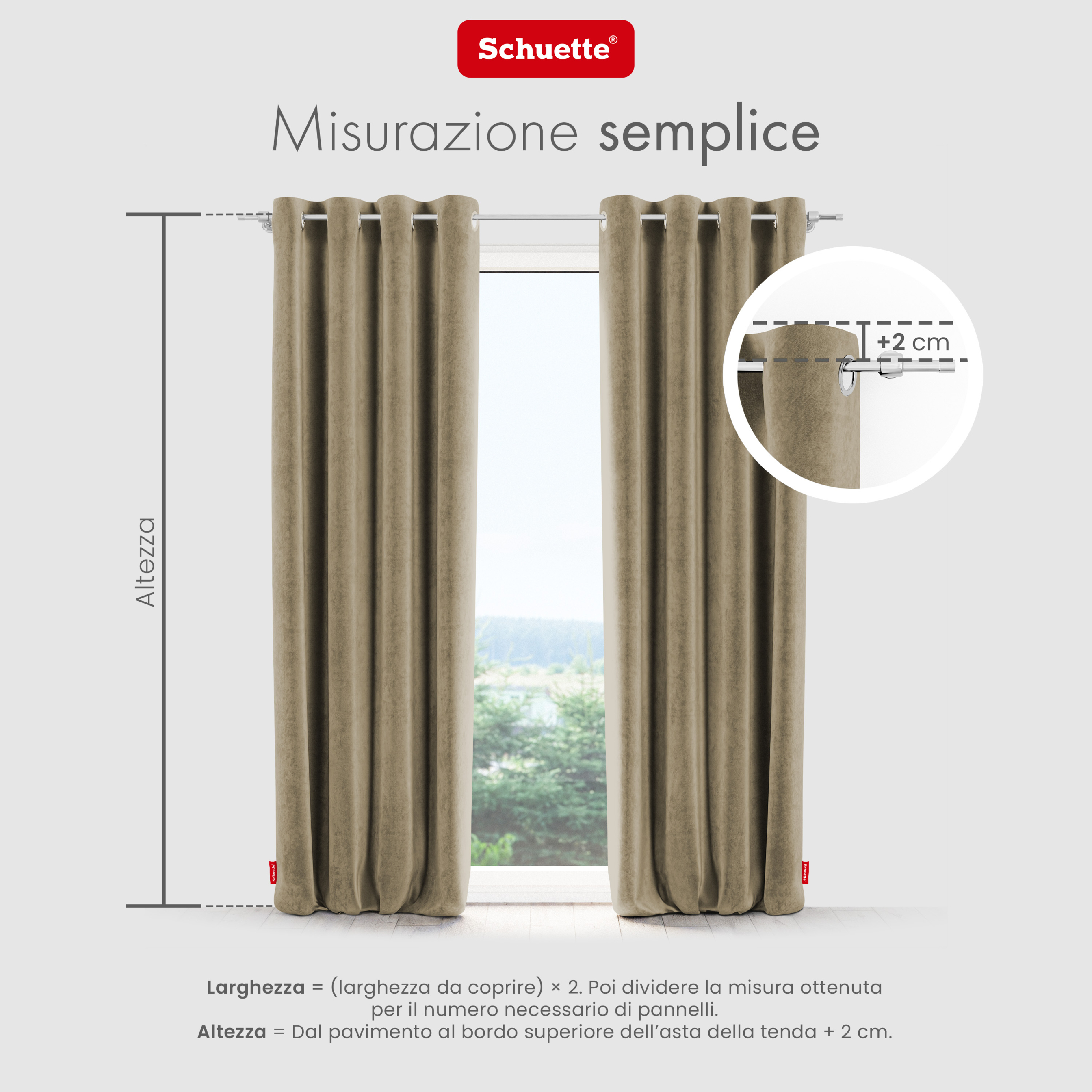 Schuette® Verdunkelungs-Vorhang Gardine mit Ösen nach Maß ● Millenium Velvet Kollektion: Brown Teddy (Beige) ● 1 Stück ● Knitterfrei Pflegeleicht Thermo Blickdicht & stark Abdunkelnd